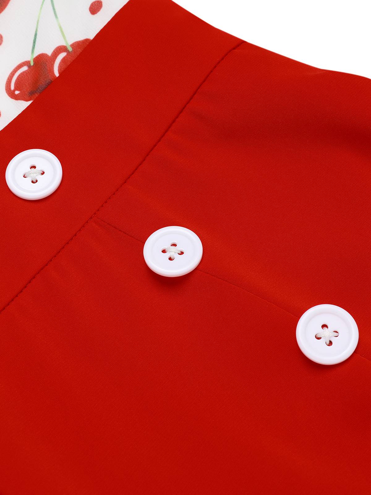 Rot 1950er Kirsche V-Ausschnitt Halter Schnürschuh Romper - Image 9
