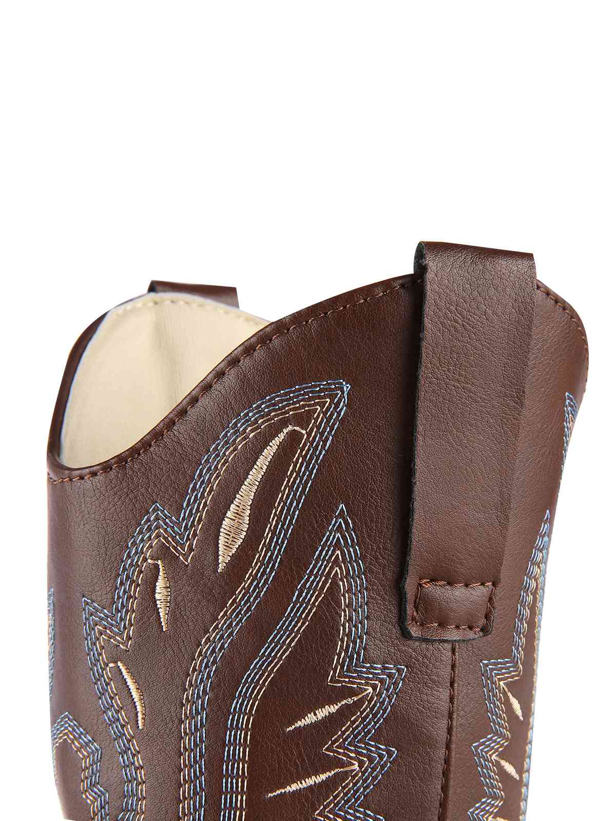 Retro Bestickt Leder Kalb Cowboy Stiefel - Image 13