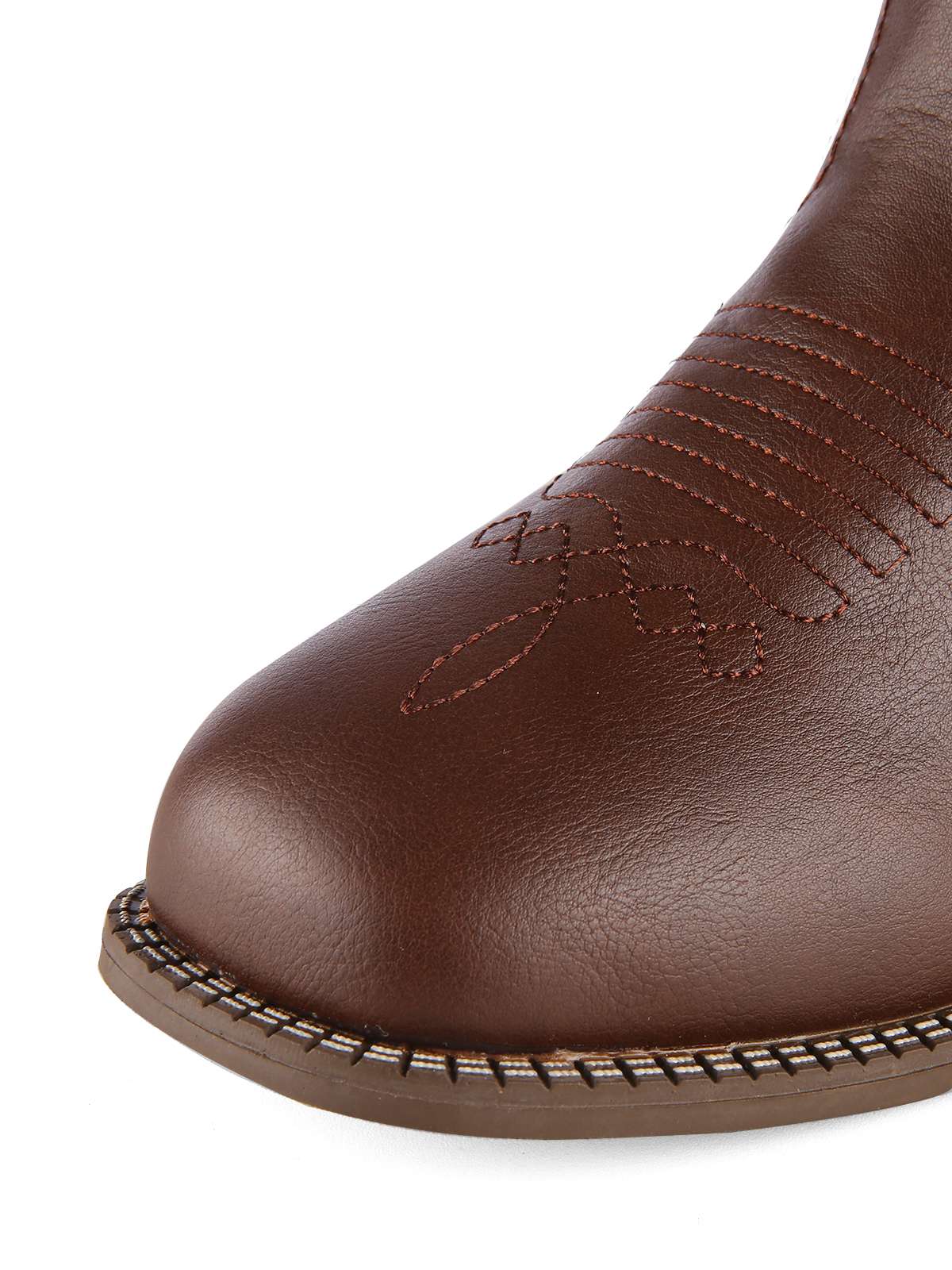 Retro Bestickt Leder Kalb Cowboy Stiefel - Image 14