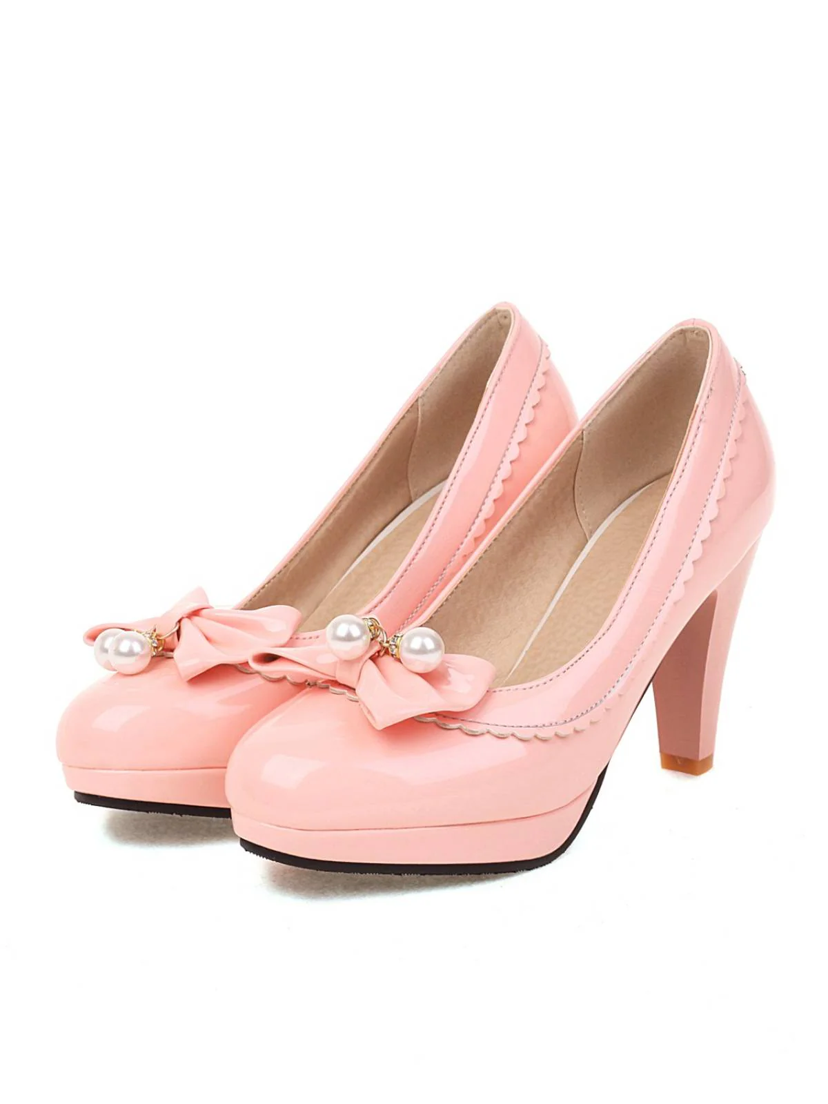 RETRO BOGEN-PERLEN-HOHE ABSÄTZE SCHUHE - Image 6