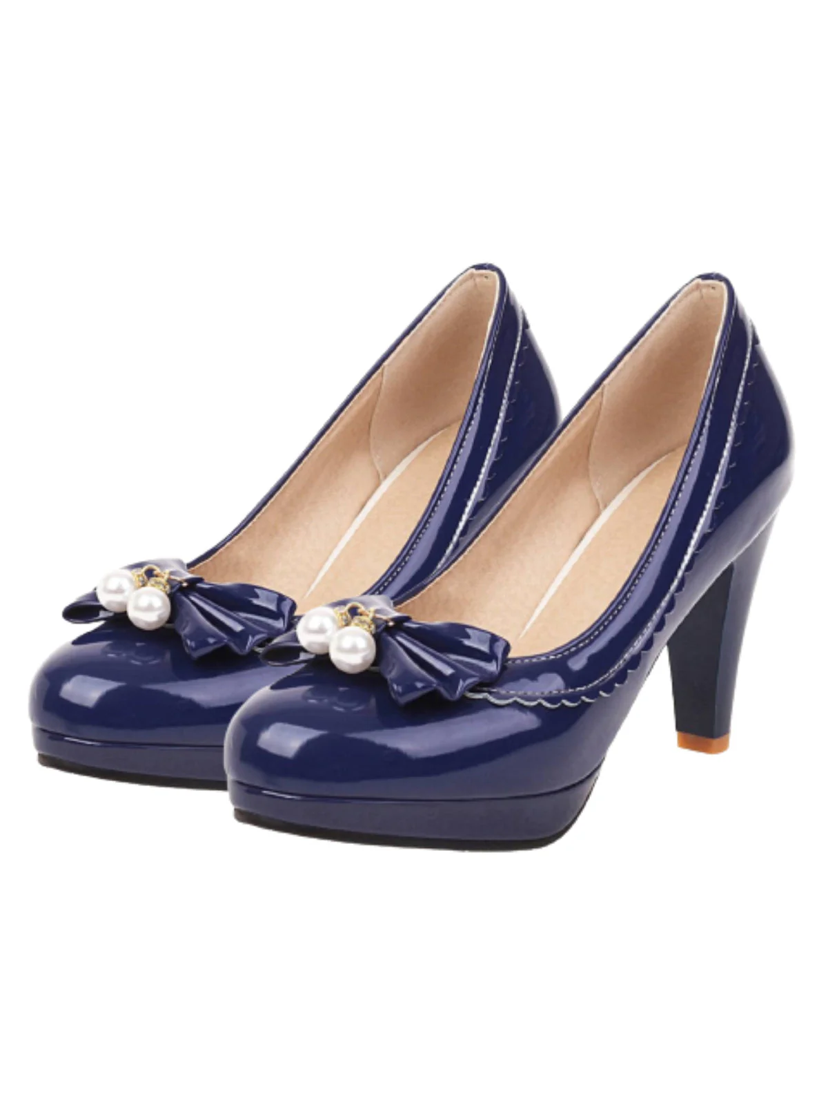 RETRO BOGEN-PERLEN-HOHE ABSÄTZE SCHUHE - Image 2