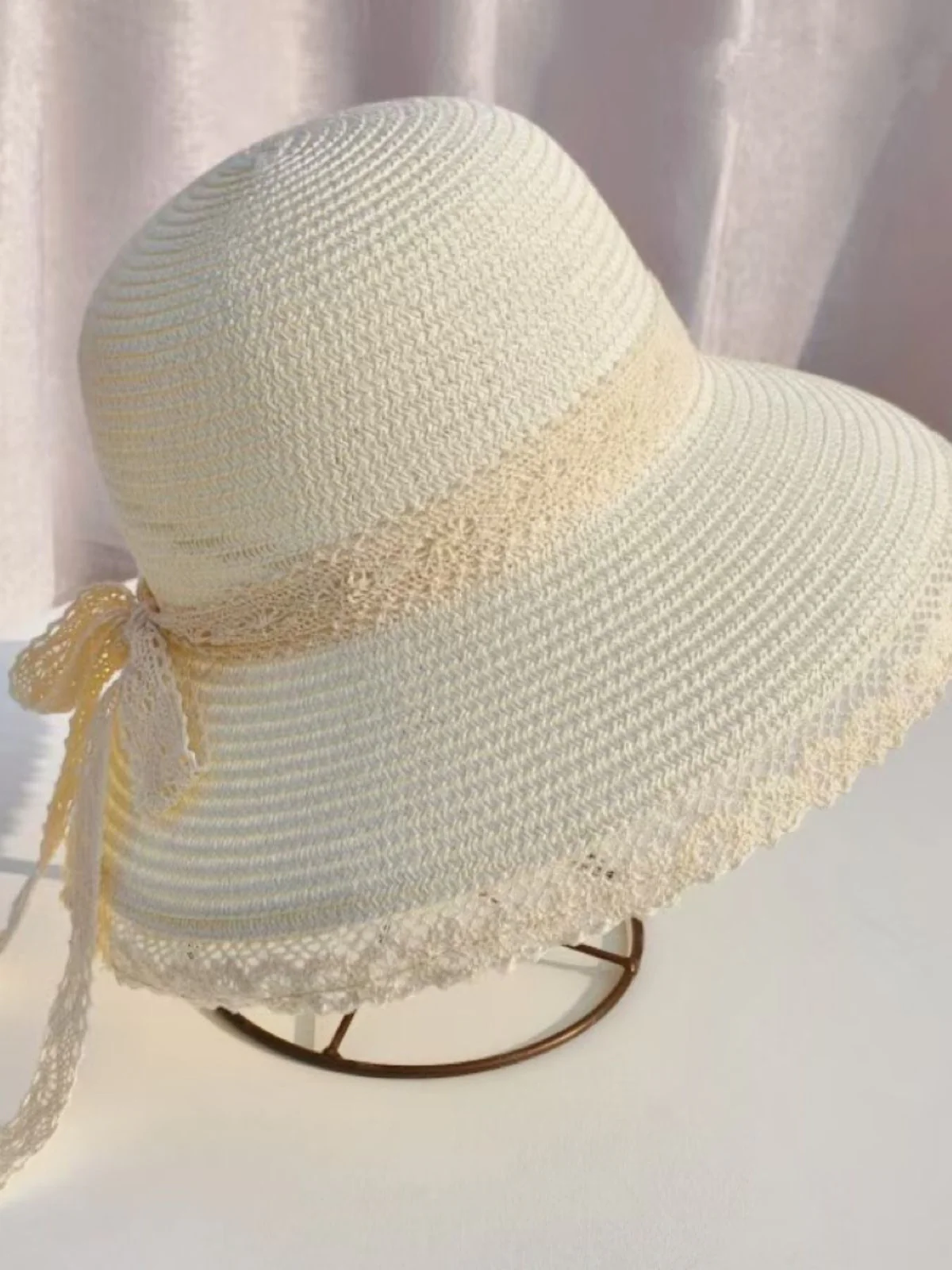 Retro Bogen Tie Stroh Strand Sonnenhütte - Image 3