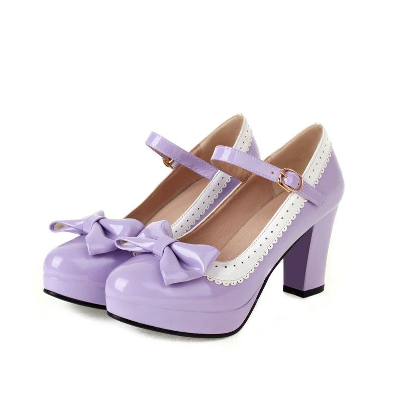 RETRO BOWKNOT HIGH HEELS SCHUHE - Image 5