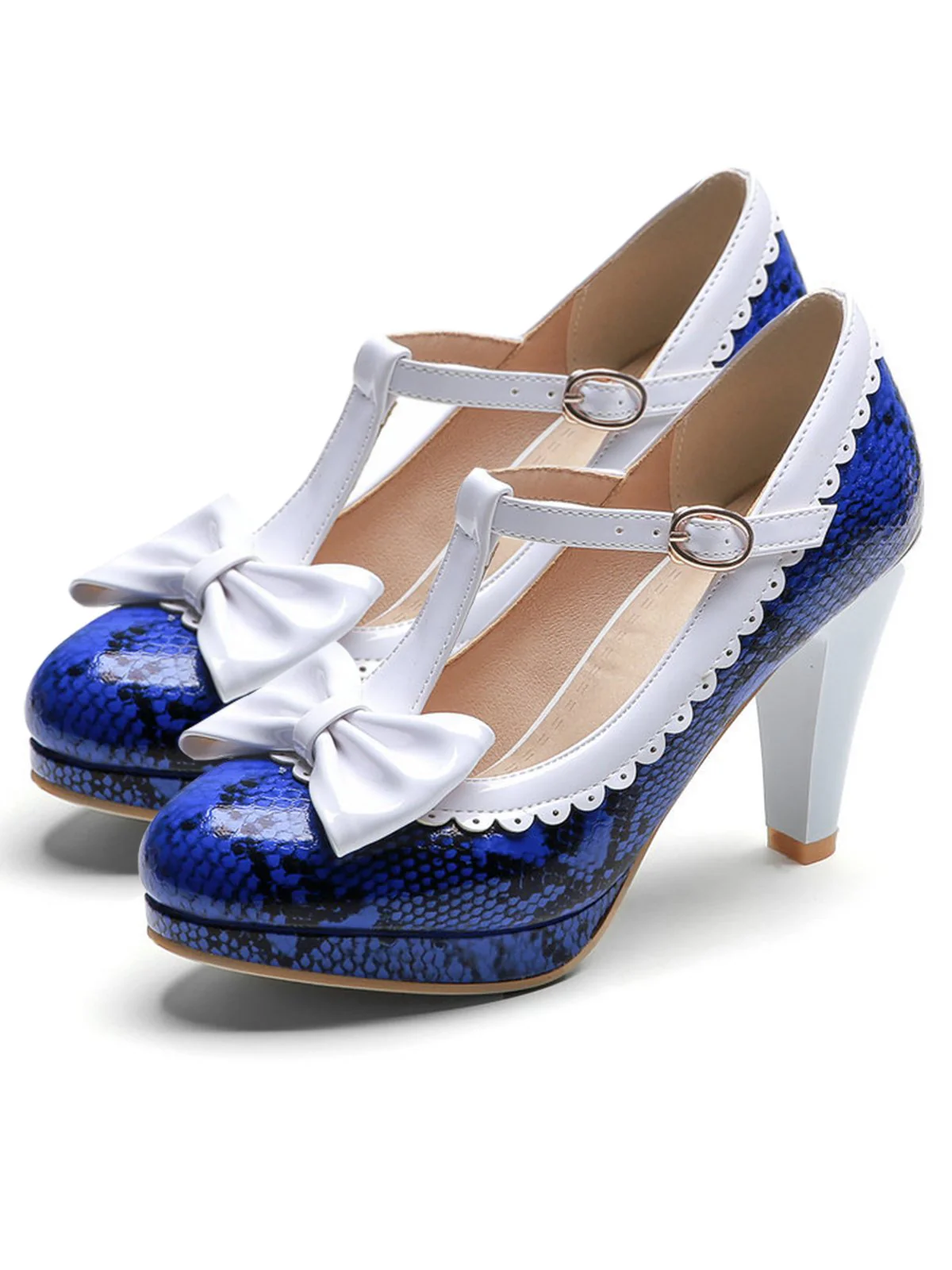 Kaffee RETRO BOWKNOT HIGH HEELS SCHUHE - Image 3