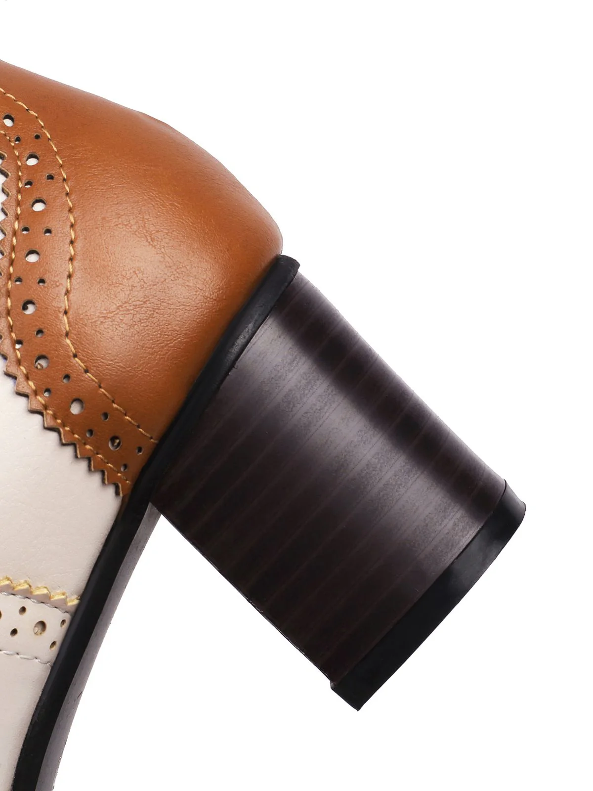 Retro Farbblock Hoher Absatz Knöchel Stiefel - Image 8