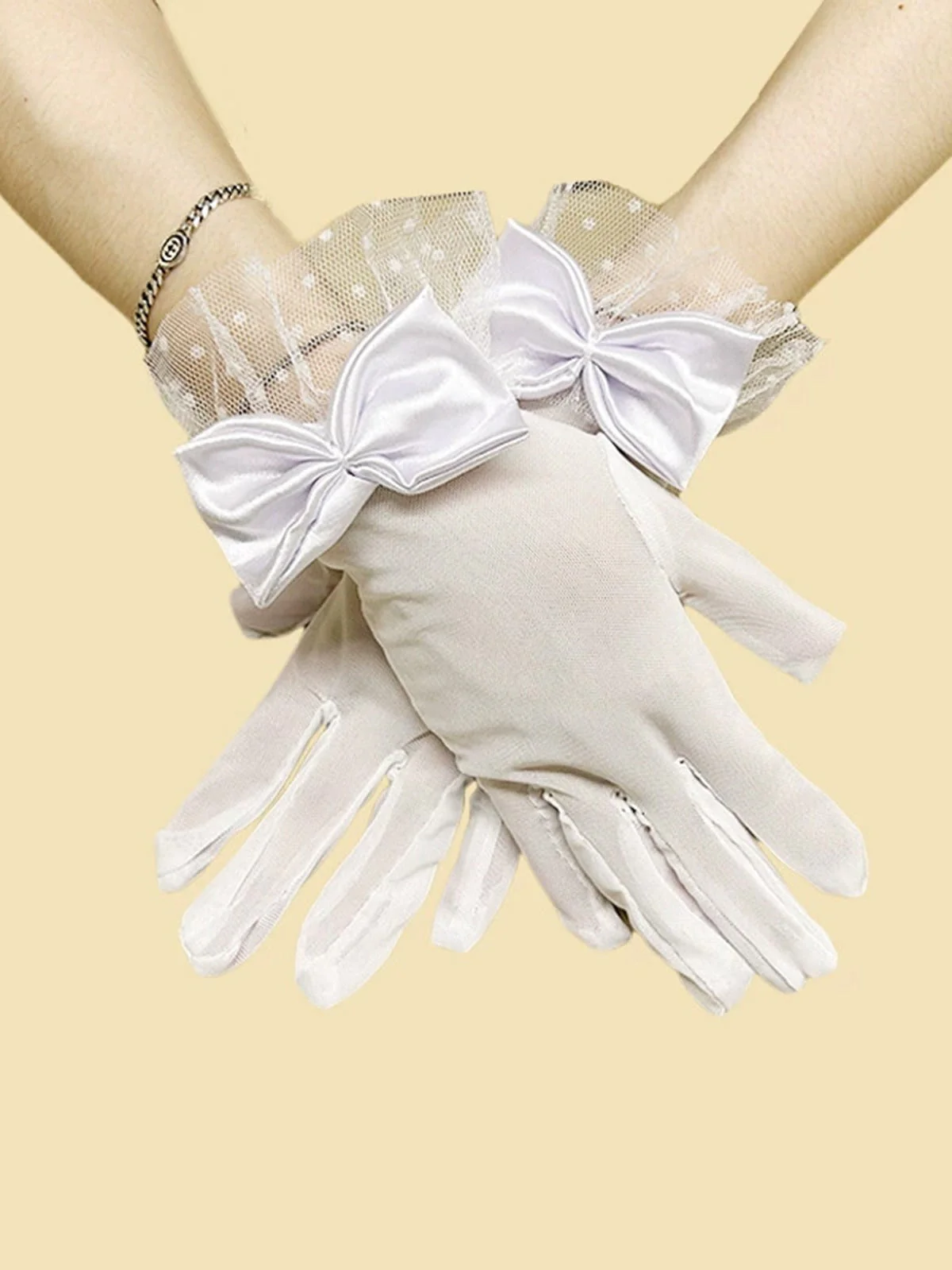 Retro Dots Netz Bogen Transparente Handschuhe - Image 2