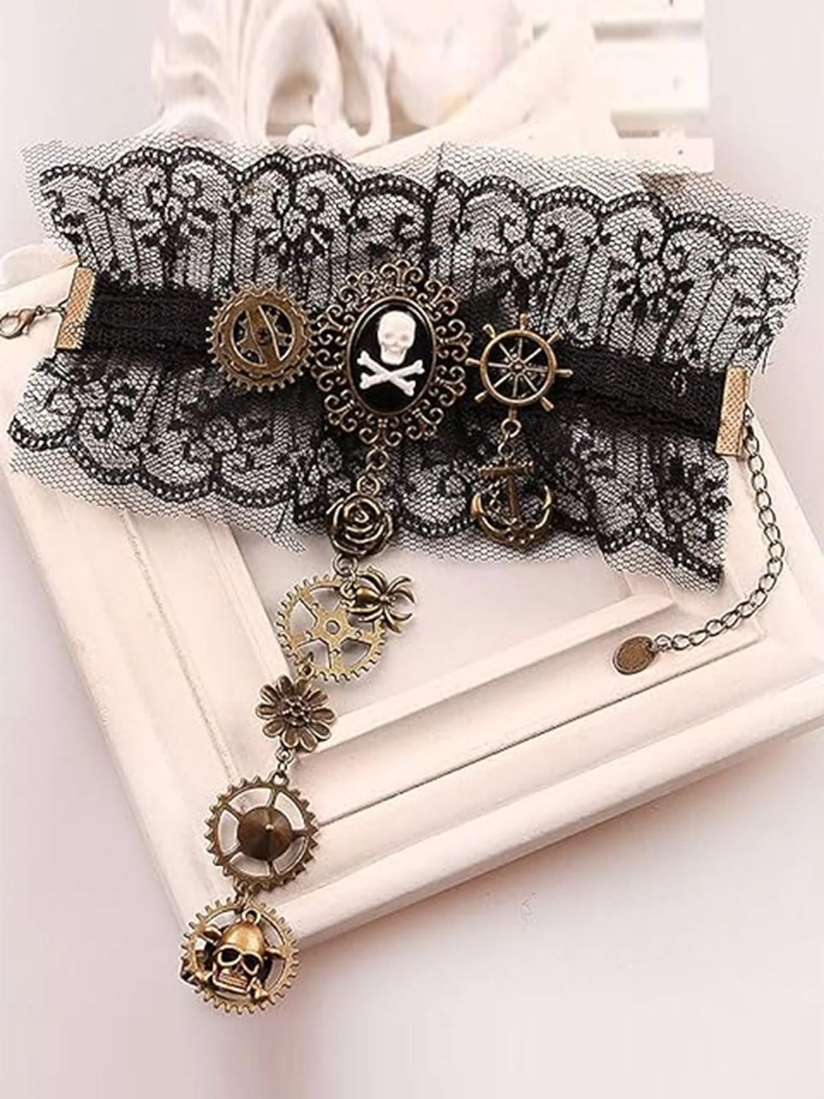 Retro Steampunk Halloween Skeleton Gang Armband - Image 7