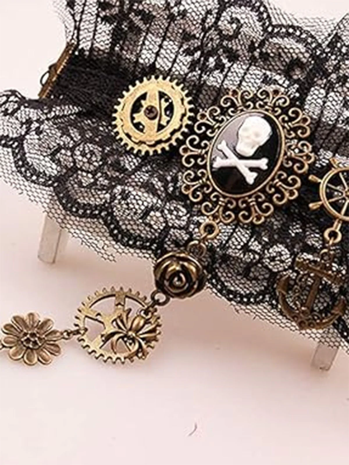 Retro Steampunk Halloween Skeleton Gang Armband - Image 8