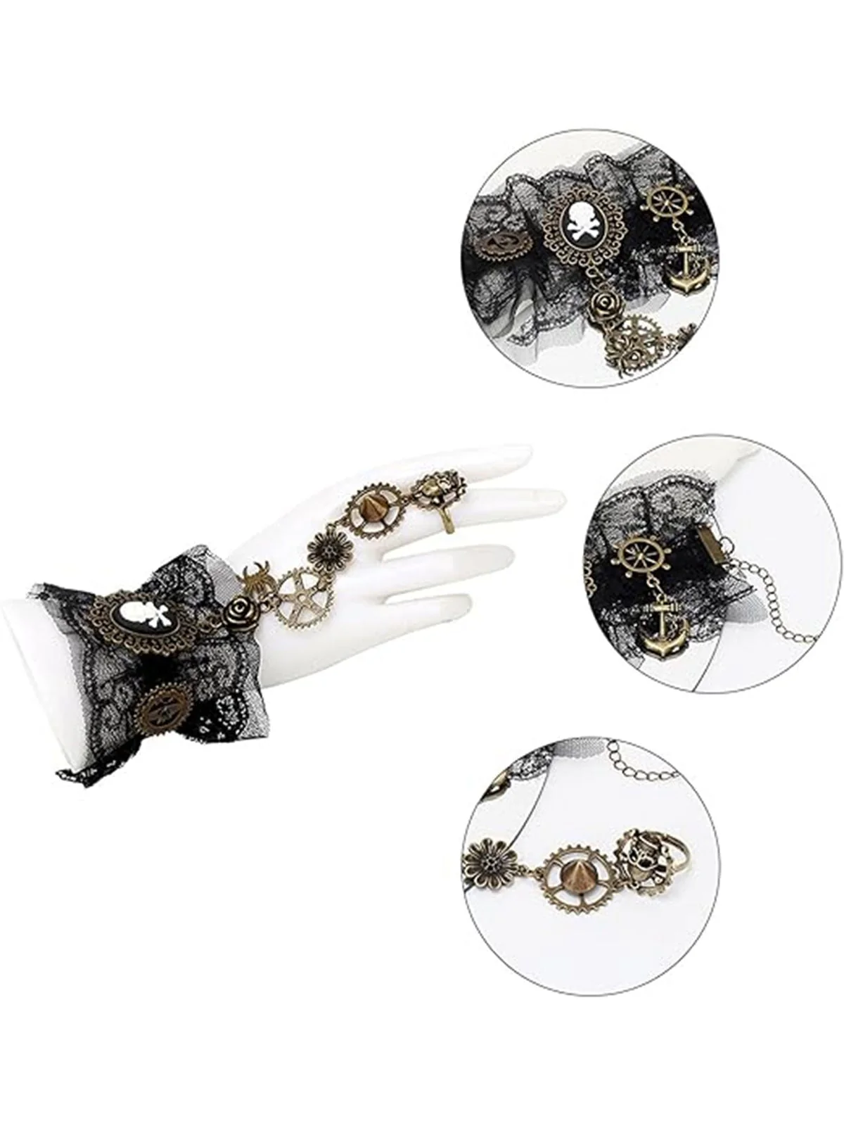 Retro Steampunk Halloween Skeleton Gang Armband - Image 9