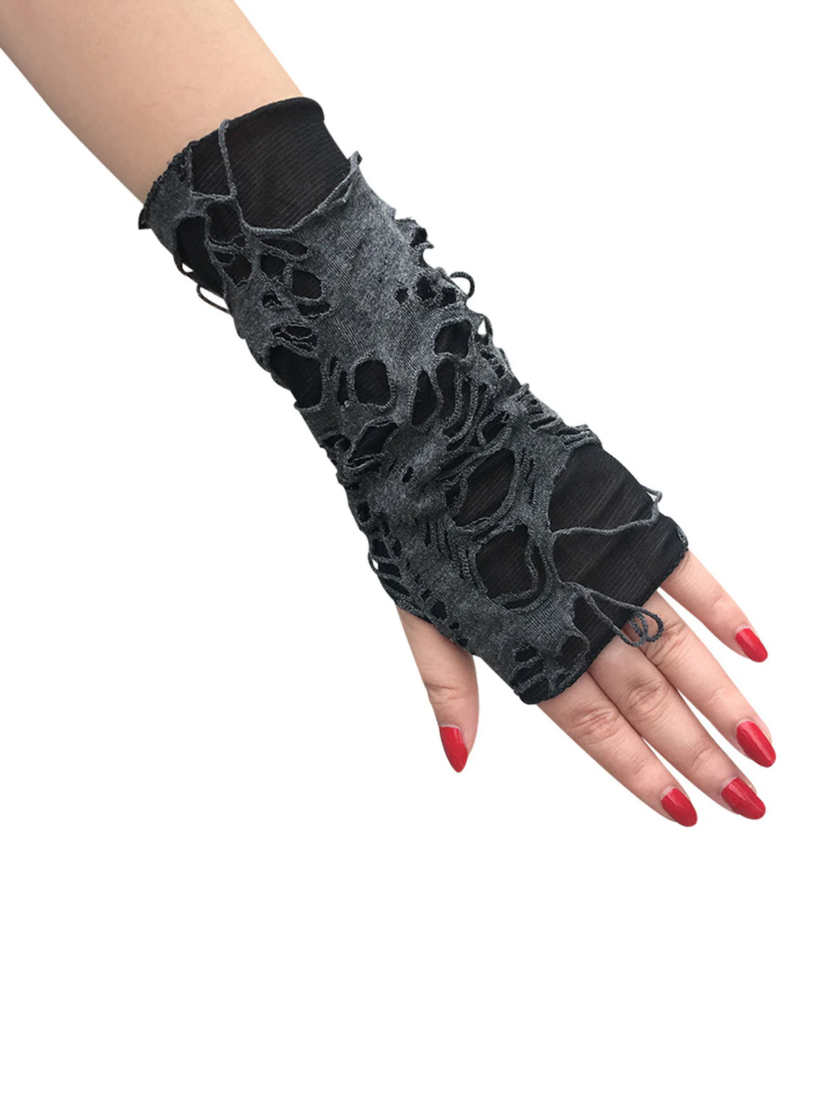 Retro Halloween Ripped Punk Handschuhe - Image 3