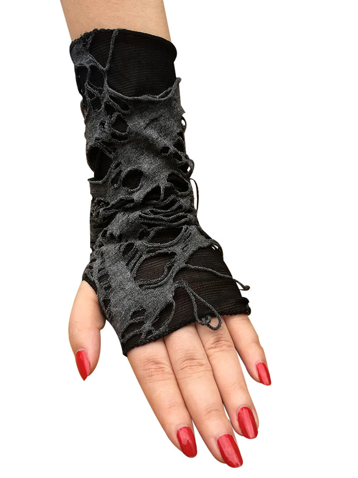 Retro Halloween Ripped Punk Handschuhe - Image 4