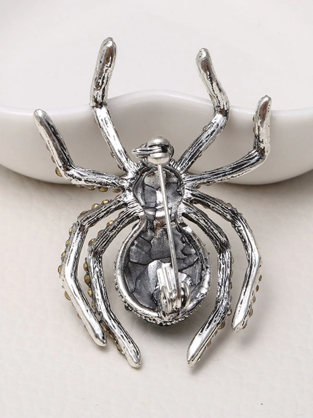 Retro Halloween Spinne Strass Brosche - Image 6