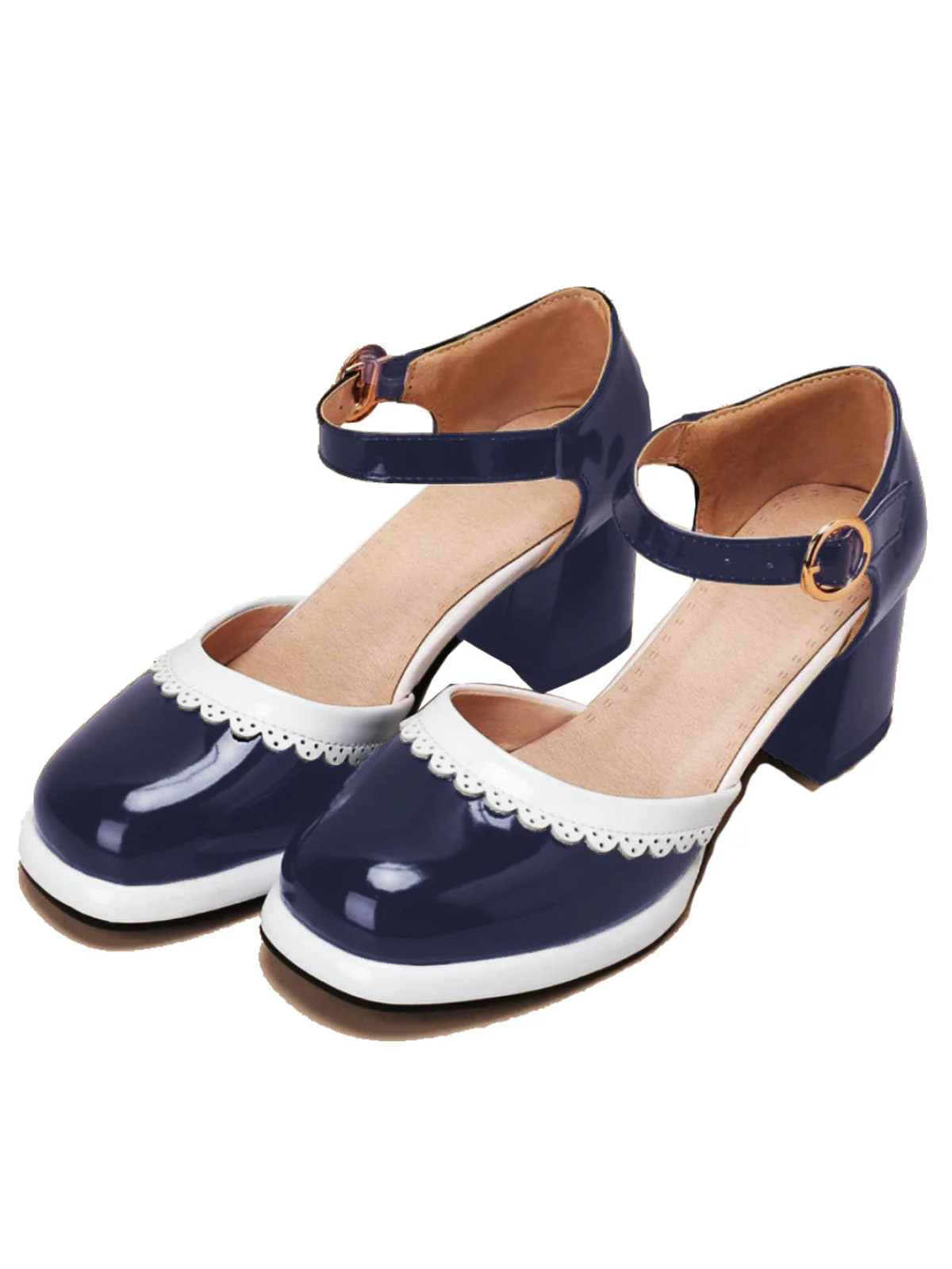 Weiß RETRO KNÖCHELRIEMEN HIGH HEELS SCHUHE - Image 11