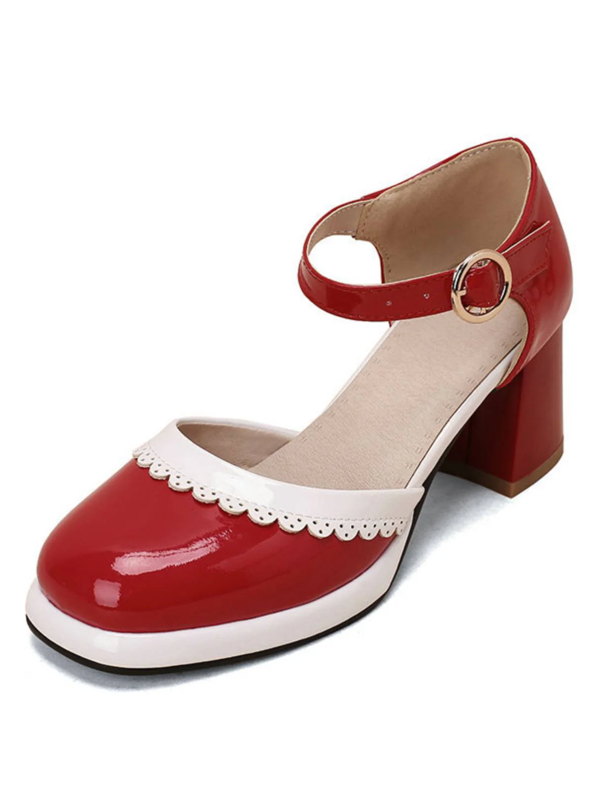 Weiß RETRO KNÖCHELRIEMEN HIGH HEELS SCHUHE - Image 7