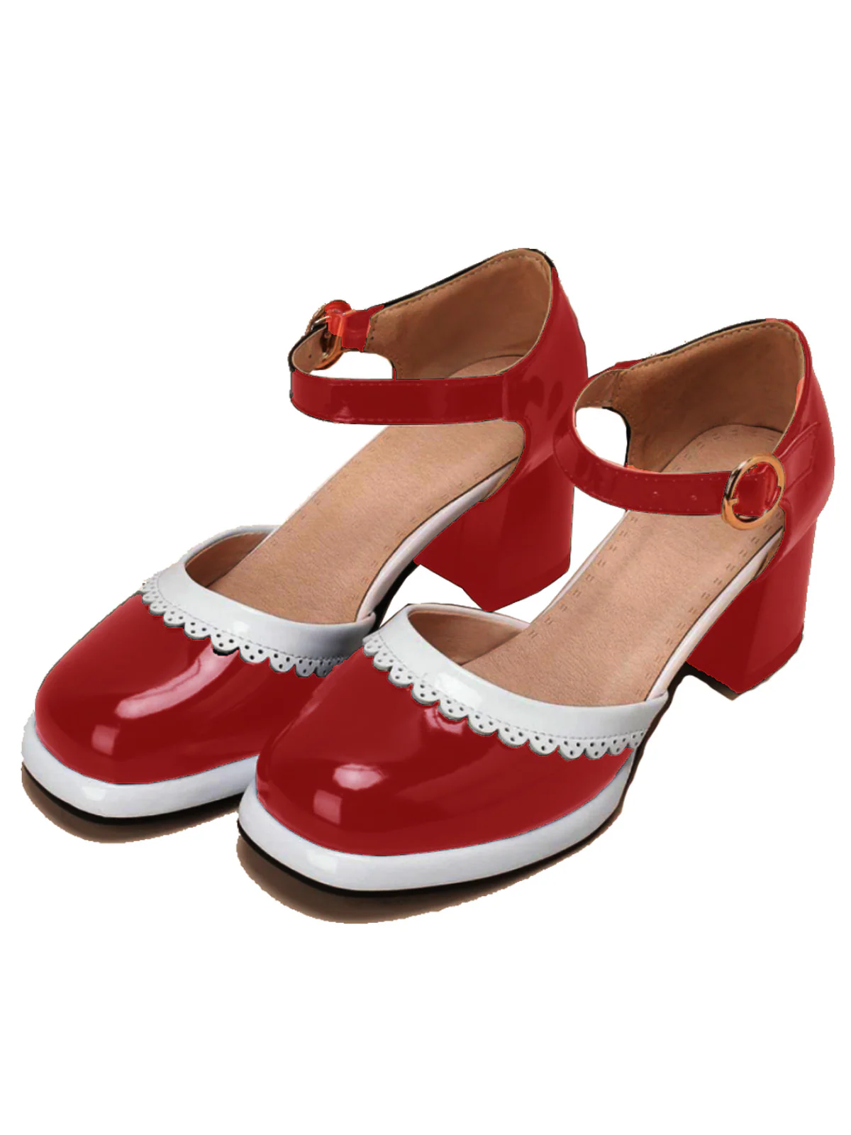 Weiß RETRO KNÖCHELRIEMEN HIGH HEELS SCHUHE - Image 8