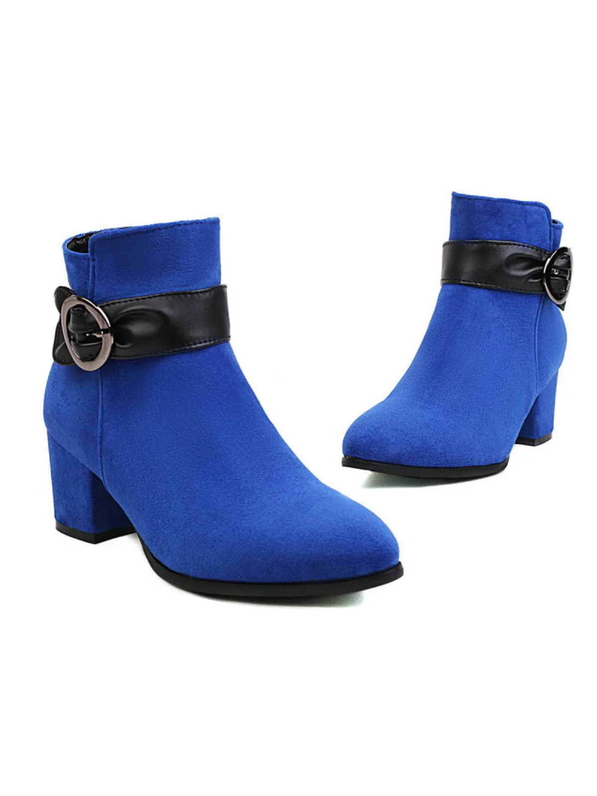 Blau RETRO KURZE PLÜSCH-FESTE WARMSTIEFEL - Image 2
