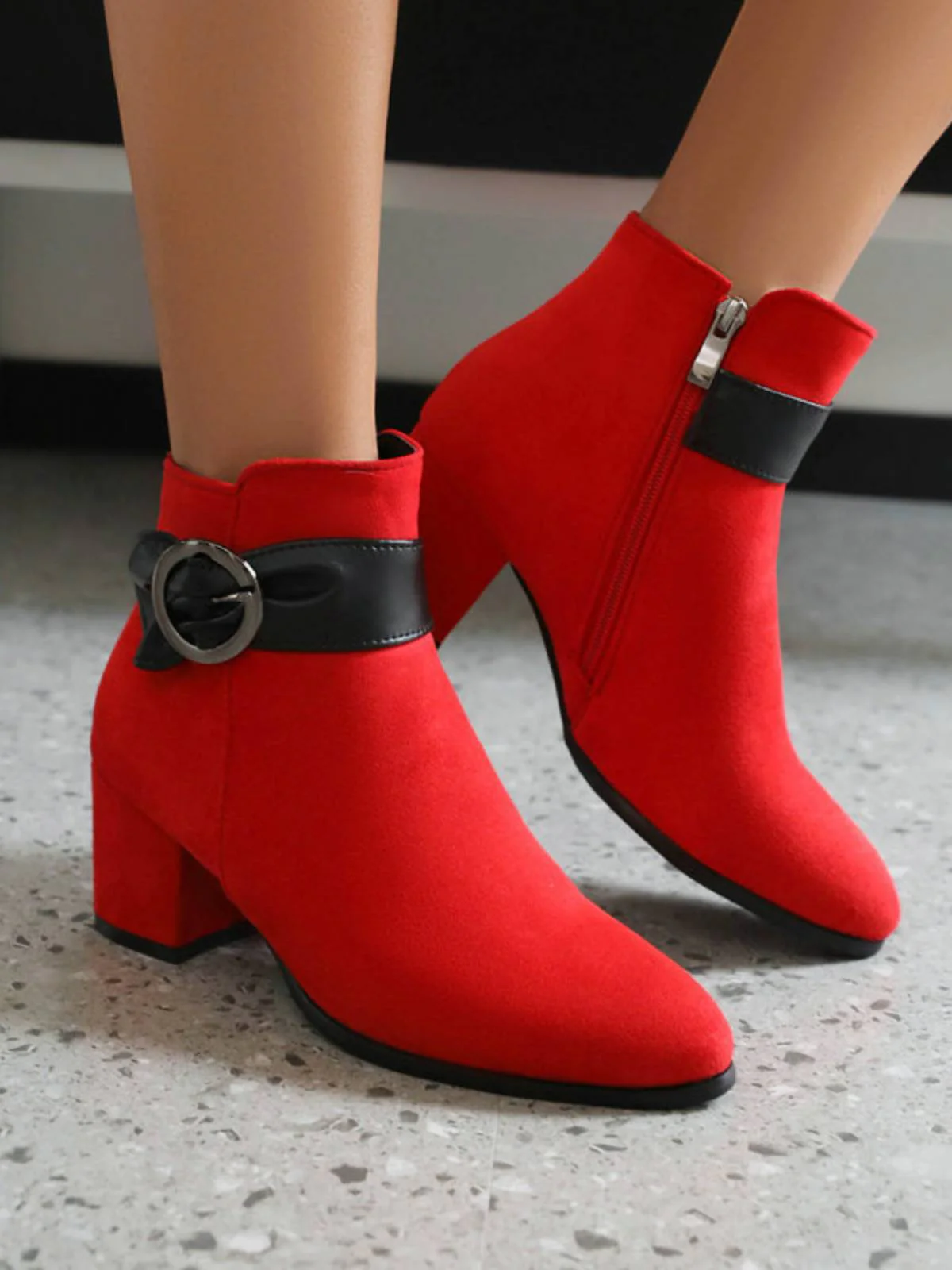 Blau RETRO KURZE PLÜSCH-FESTE WARMSTIEFEL - Image 9