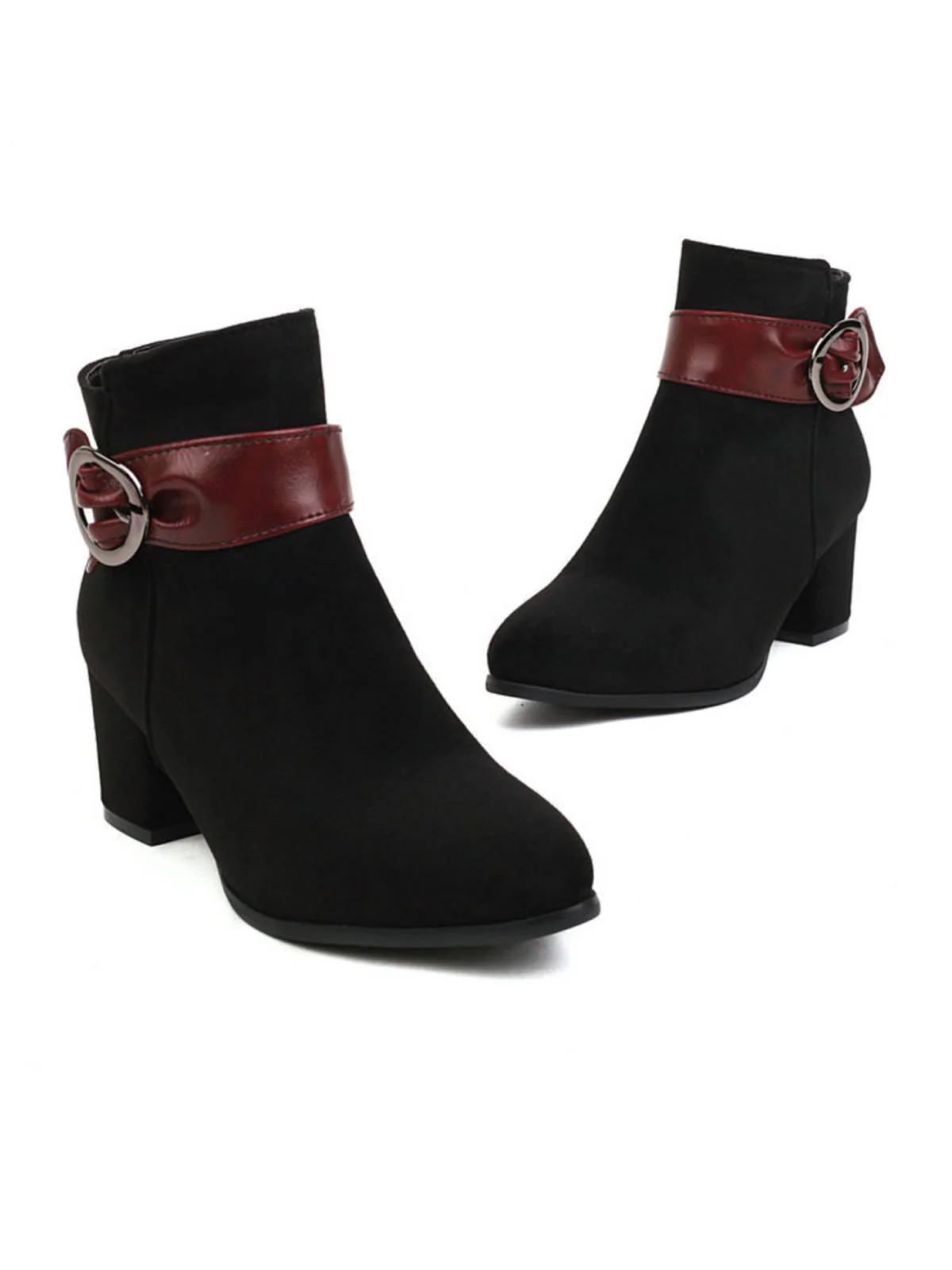 Schwarz RETRO KURZE PLÜSCH-FESTE WARMSTIEFEL - Image 2