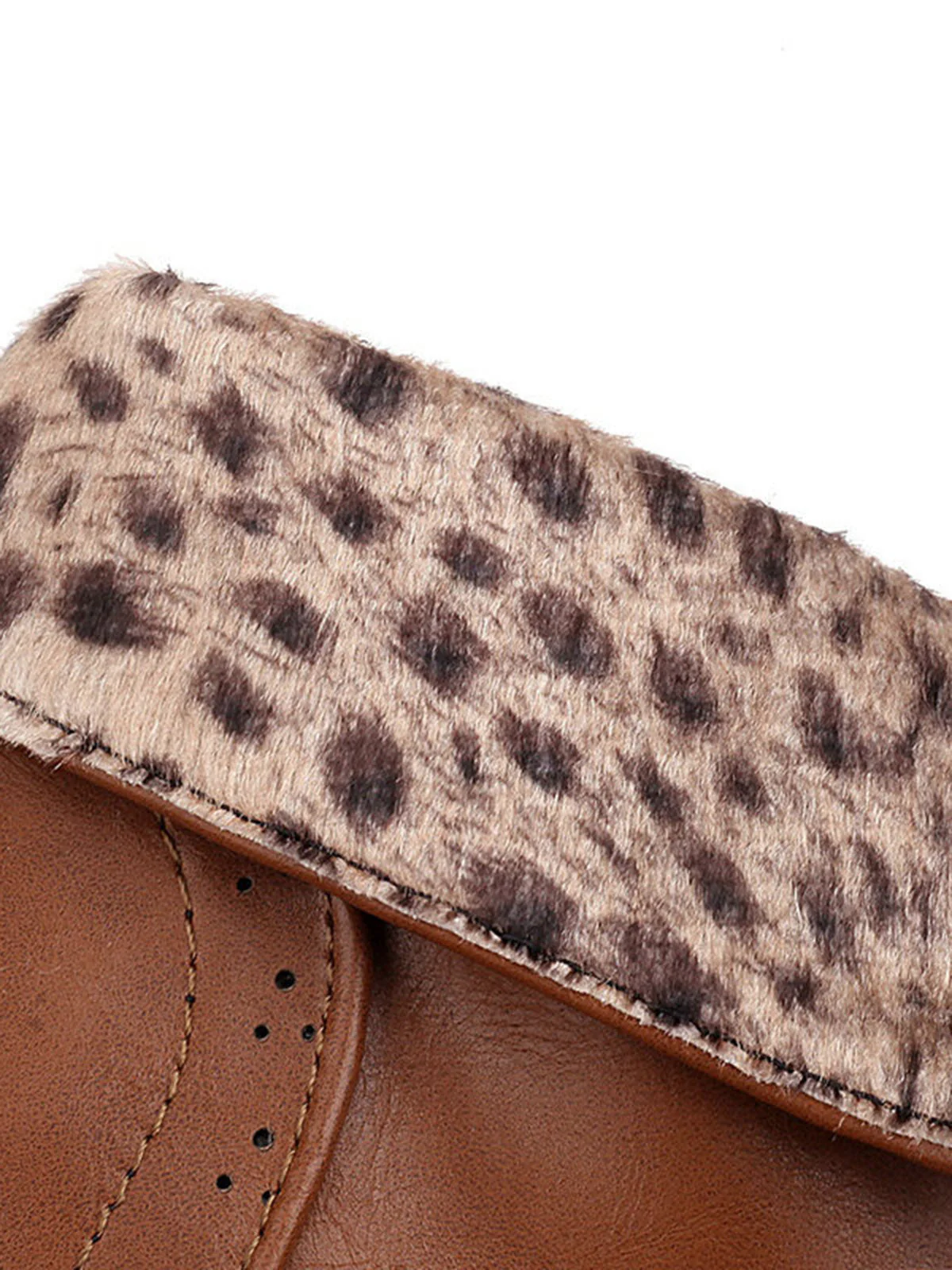 Retro Leder Medium Heel Schnürung Combat Kampfstiefel - Image 9