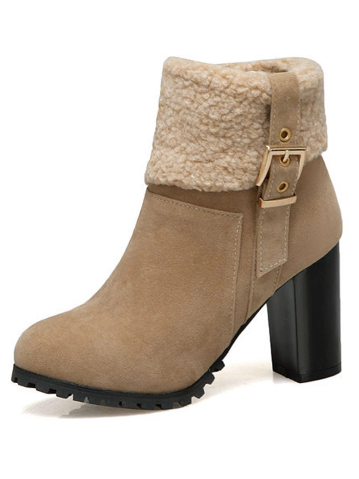 RETRO PLUS – KURZE STIEFEL AUS SAMT MIT DICKEM ABSATZ - Image 6