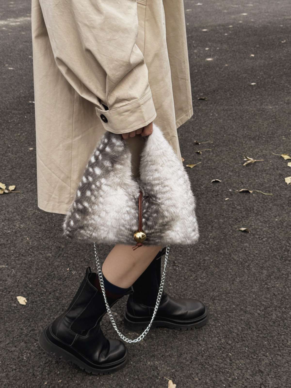Retro Ren Stil Bell Kunstpelz Tasche - Image 10