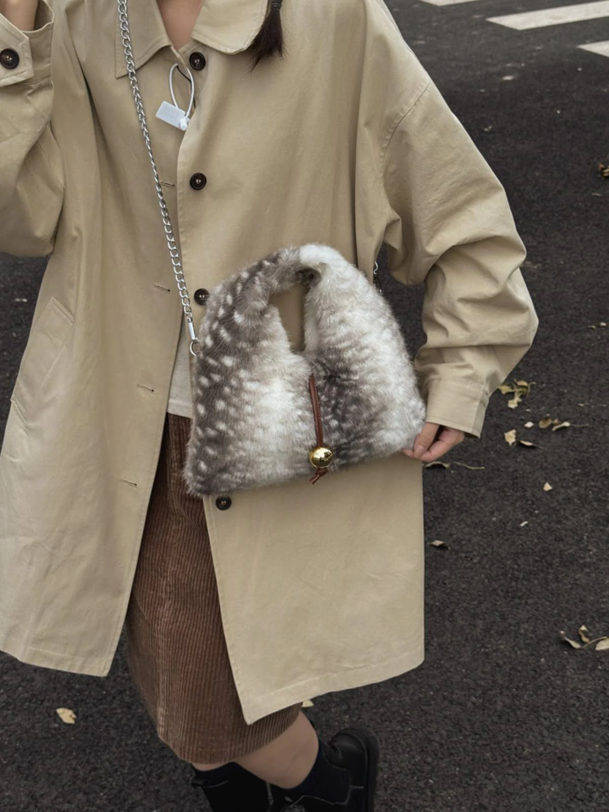 Retro Ren Stil Bell Kunstpelz Tasche - Image 11