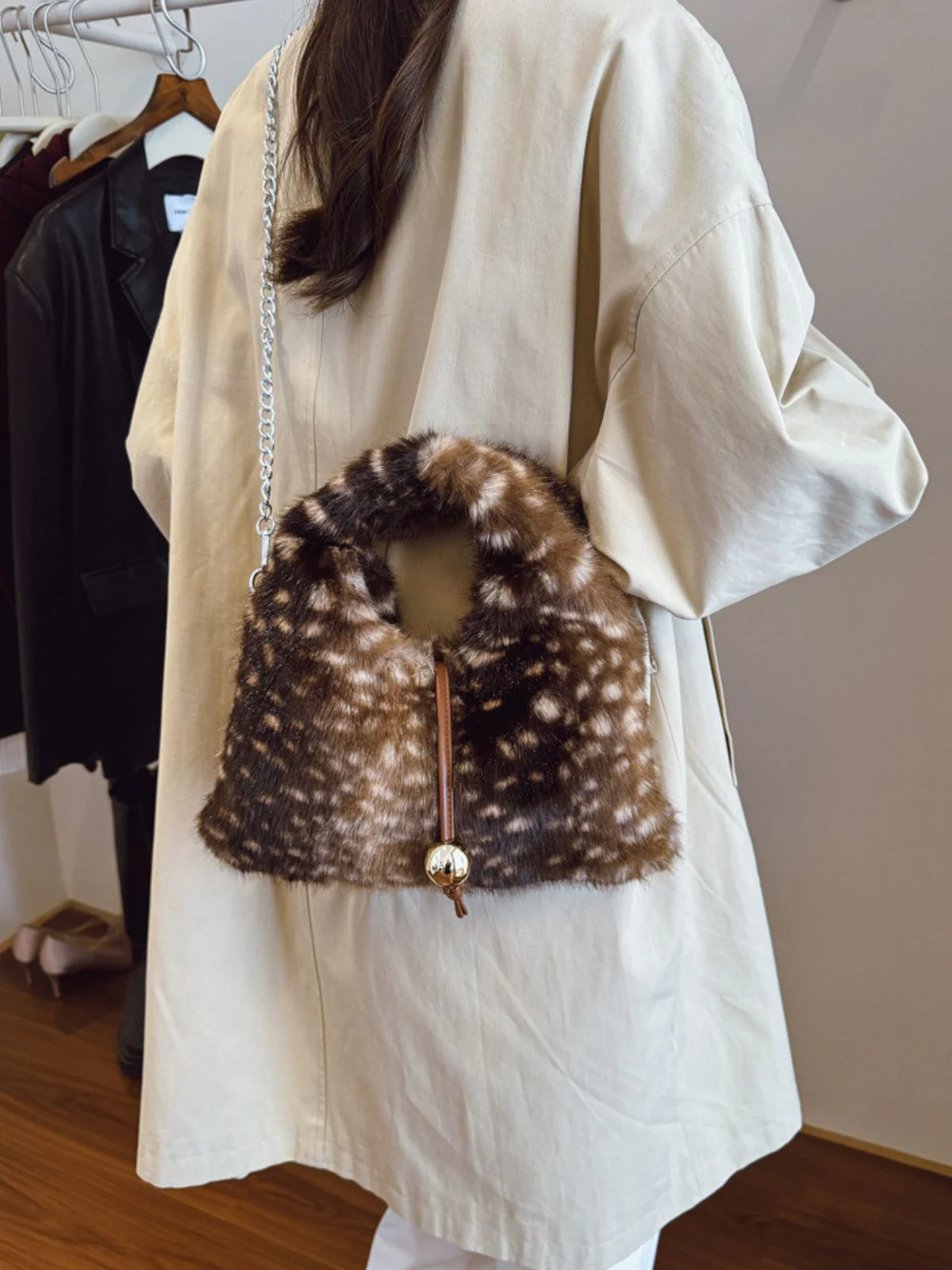 Retro Ren Stil Bell Kunstpelz Tasche - Image 13