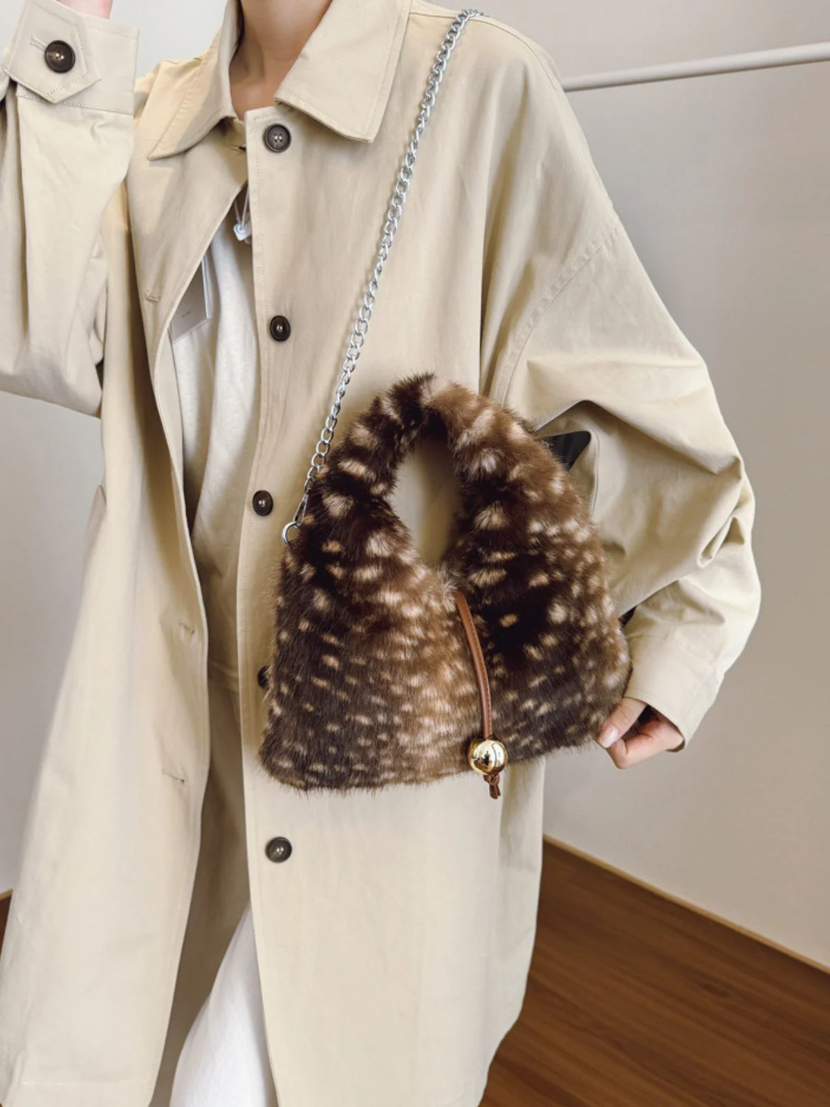Retro Ren Stil Bell Kunstpelz Tasche - Image 14