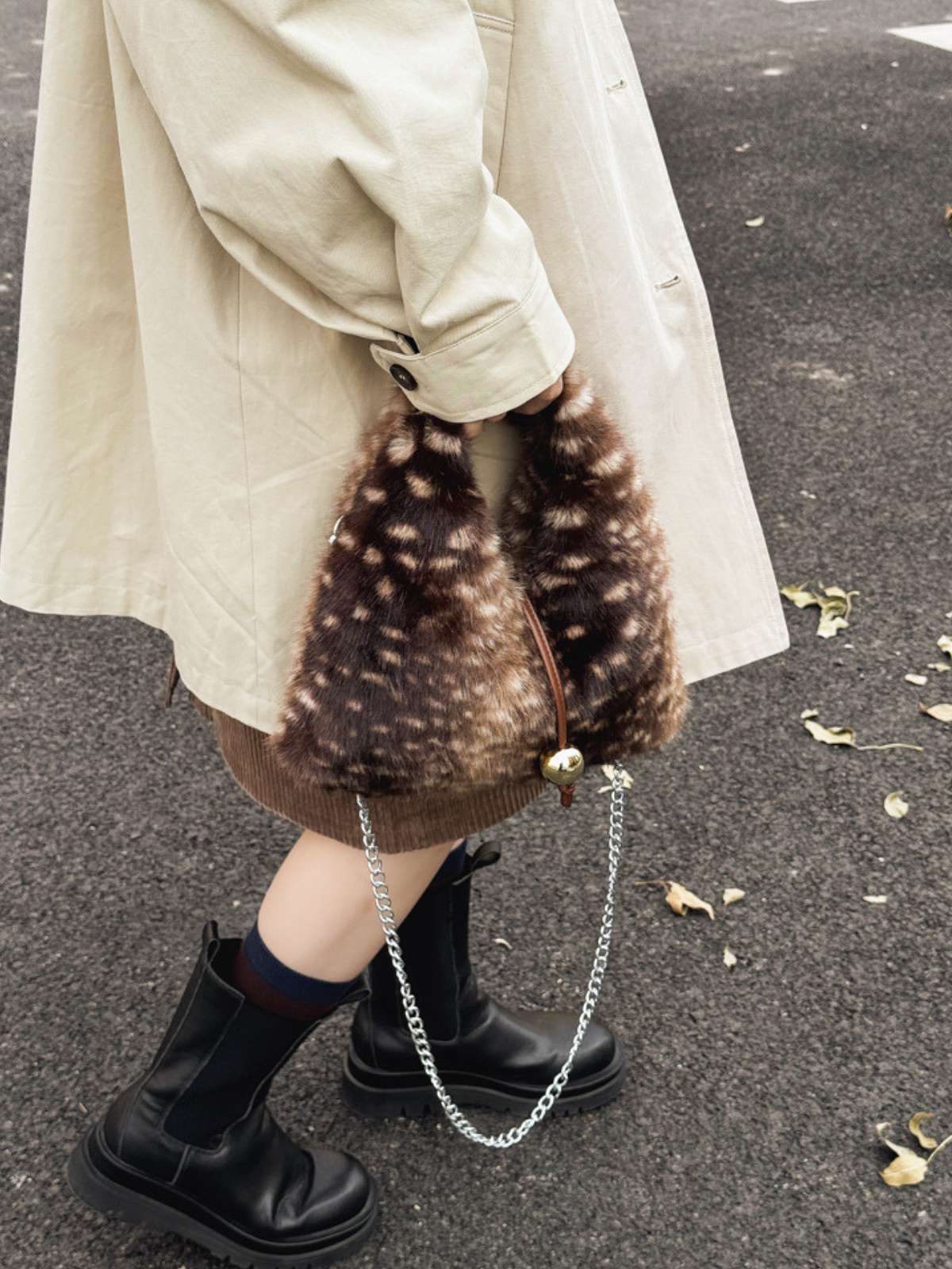 Retro Ren Stil Bell Kunstpelz Tasche - Image 16