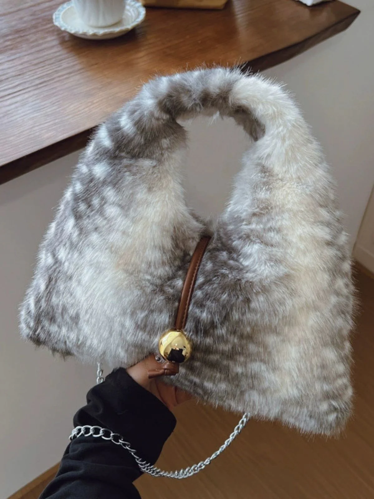 Retro Ren Stil Bell Kunstpelz Tasche - Image 7