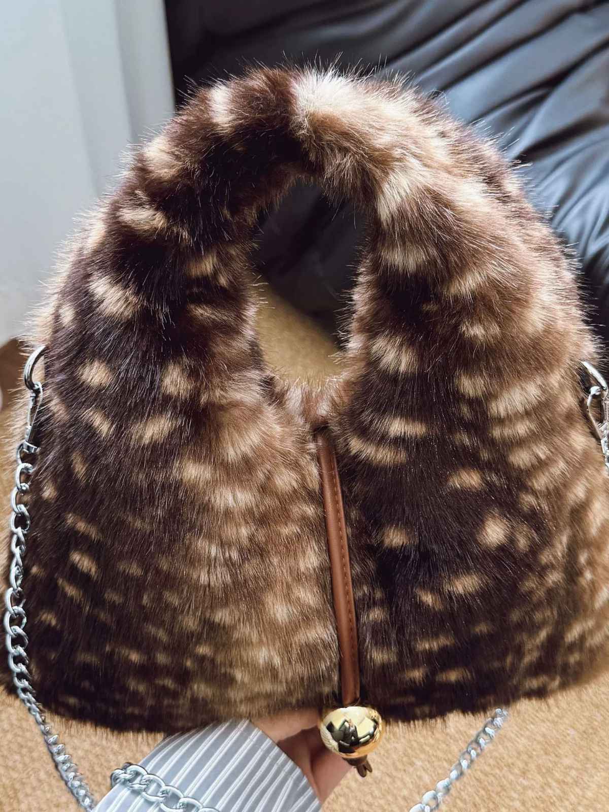 Retro Ren Stil Bell Kunstpelz Tasche - Image 8