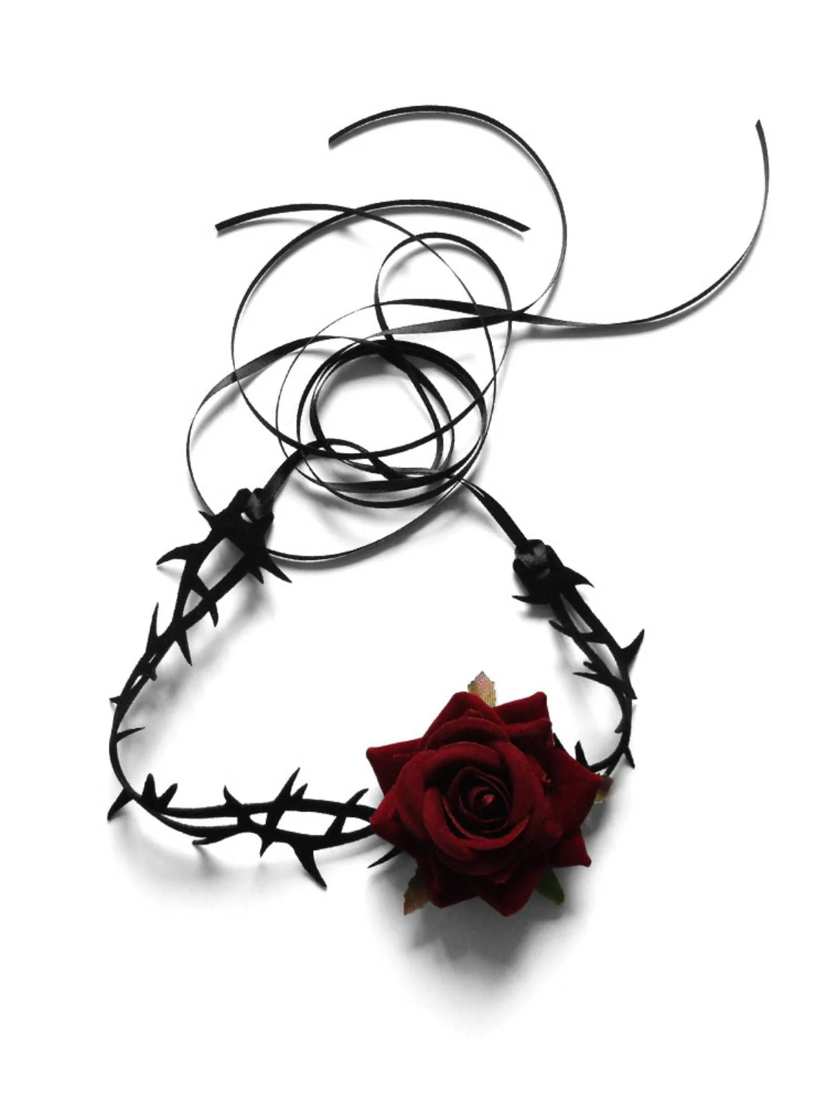 Retro Gothic Rose Flanell Blume Samt Halskette - Image 2