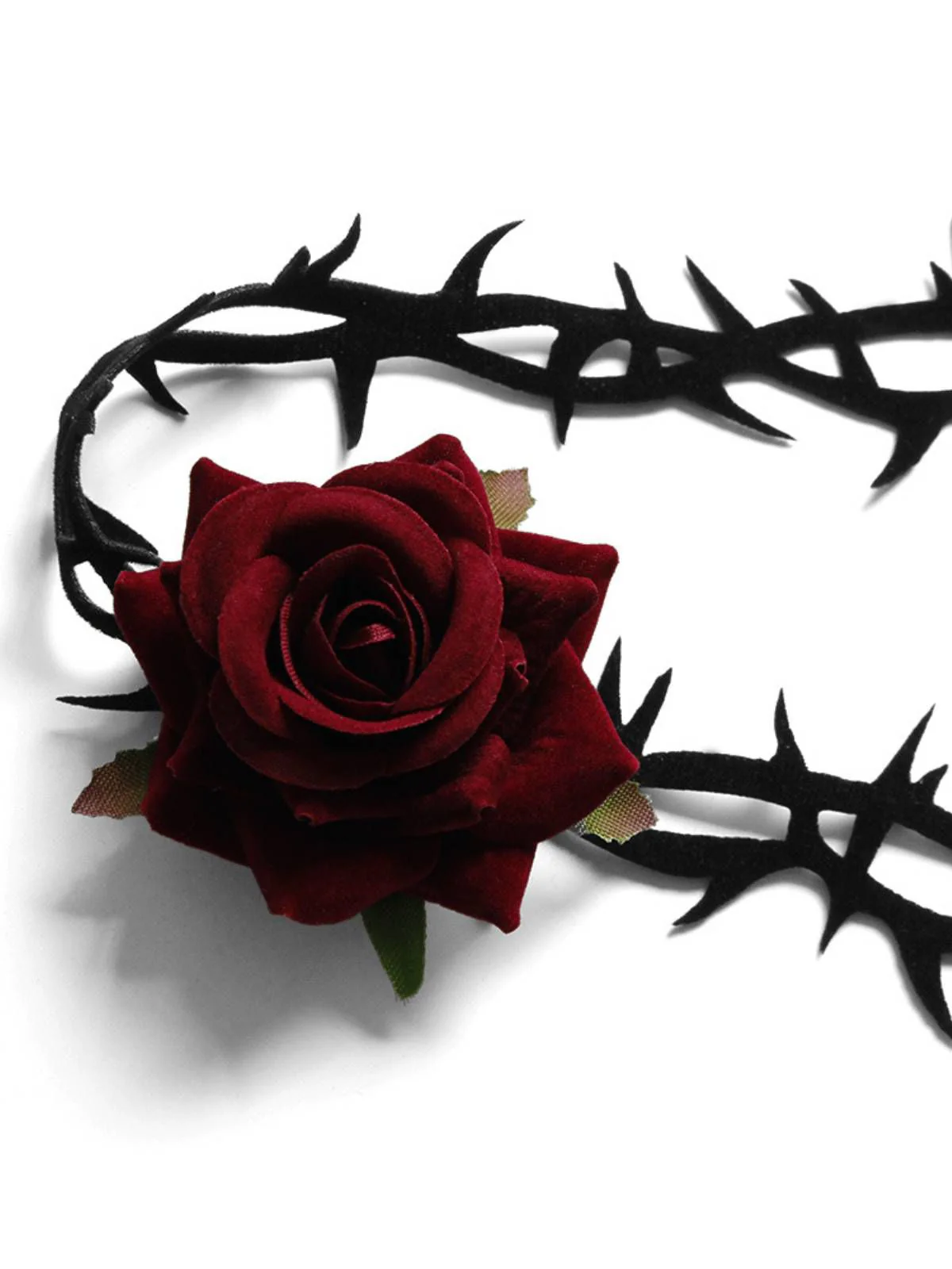 Retro Gothic Rose Flanell Blume Samt Halskette - Image 3