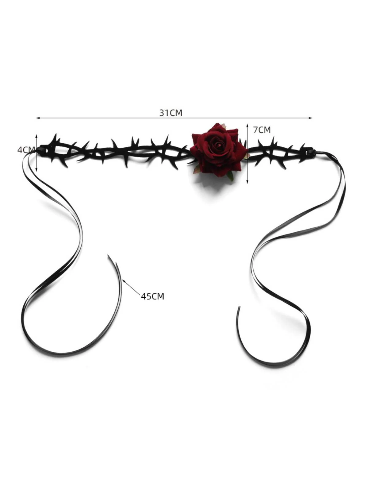 Retro Gothic Rose Flanell Blume Samt Halskette - Image 4