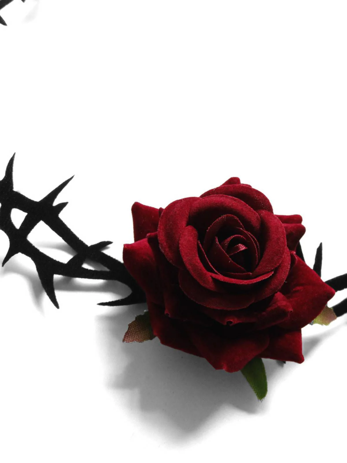 Retro Gothic Rose Flanell Blume Samt Halskette - Image 6