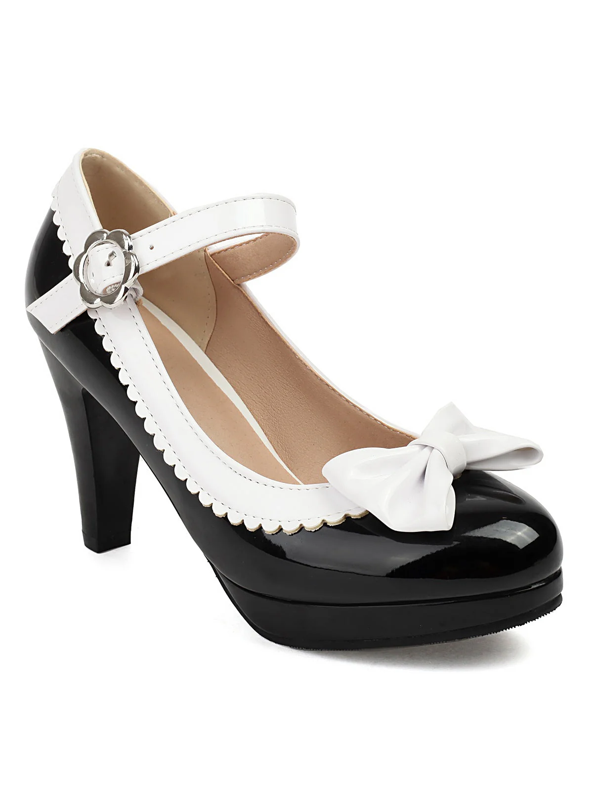 Retro Runder Zeh Bogen High Heels Schuhe - Image 11