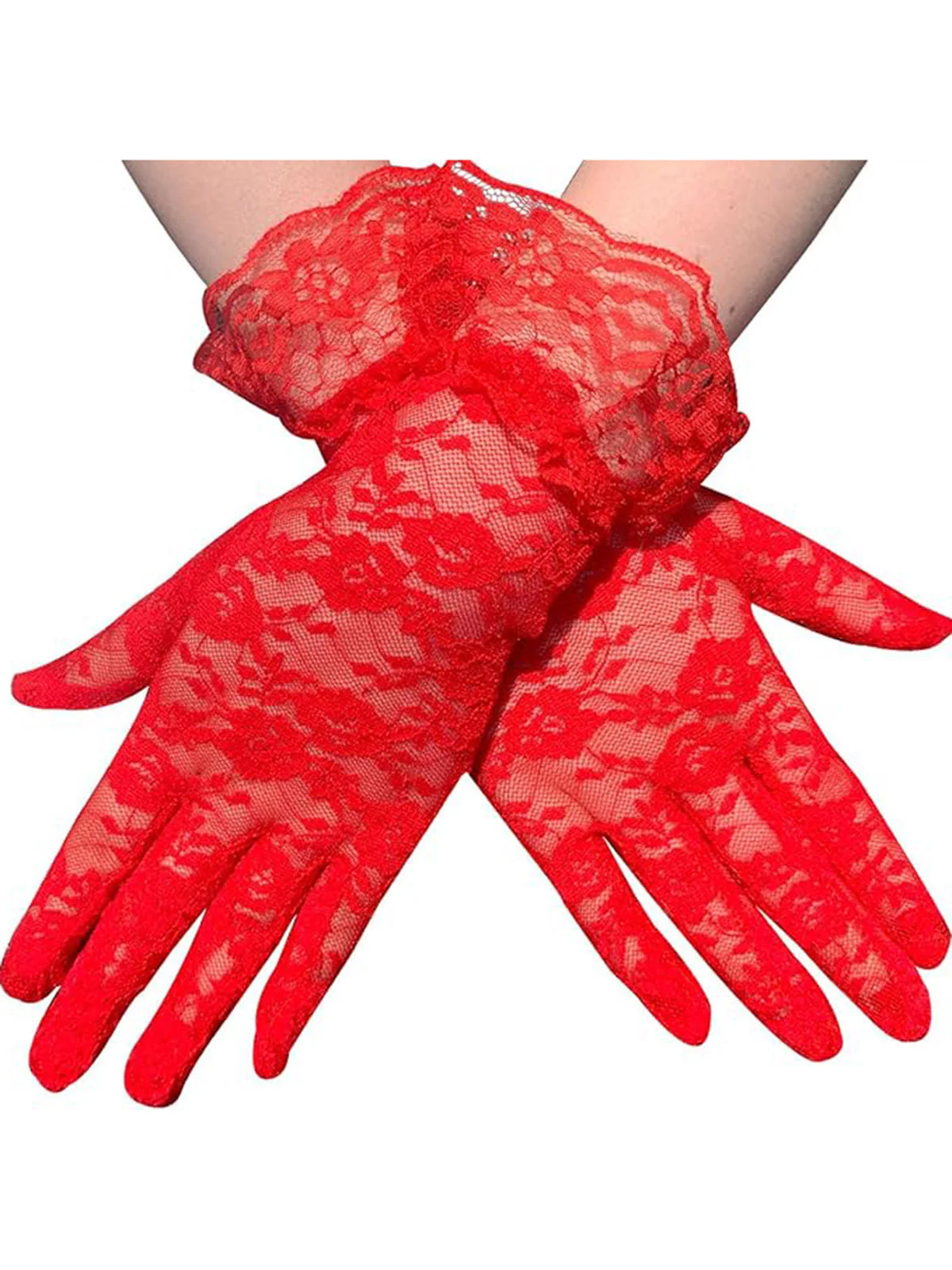 Retro Spitze Blumen Solide Handschuhe - Image 2