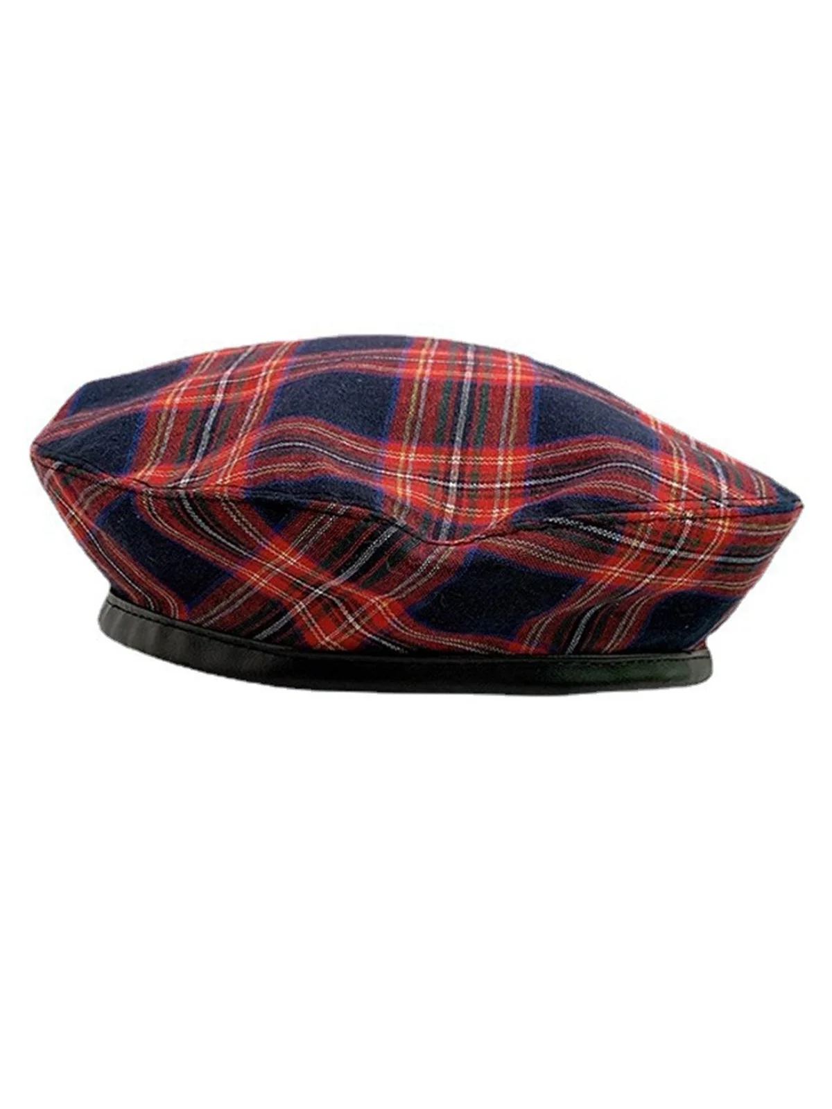 Retro Weihnachten Scottish Plaid Baumwolle Berets - Image 2