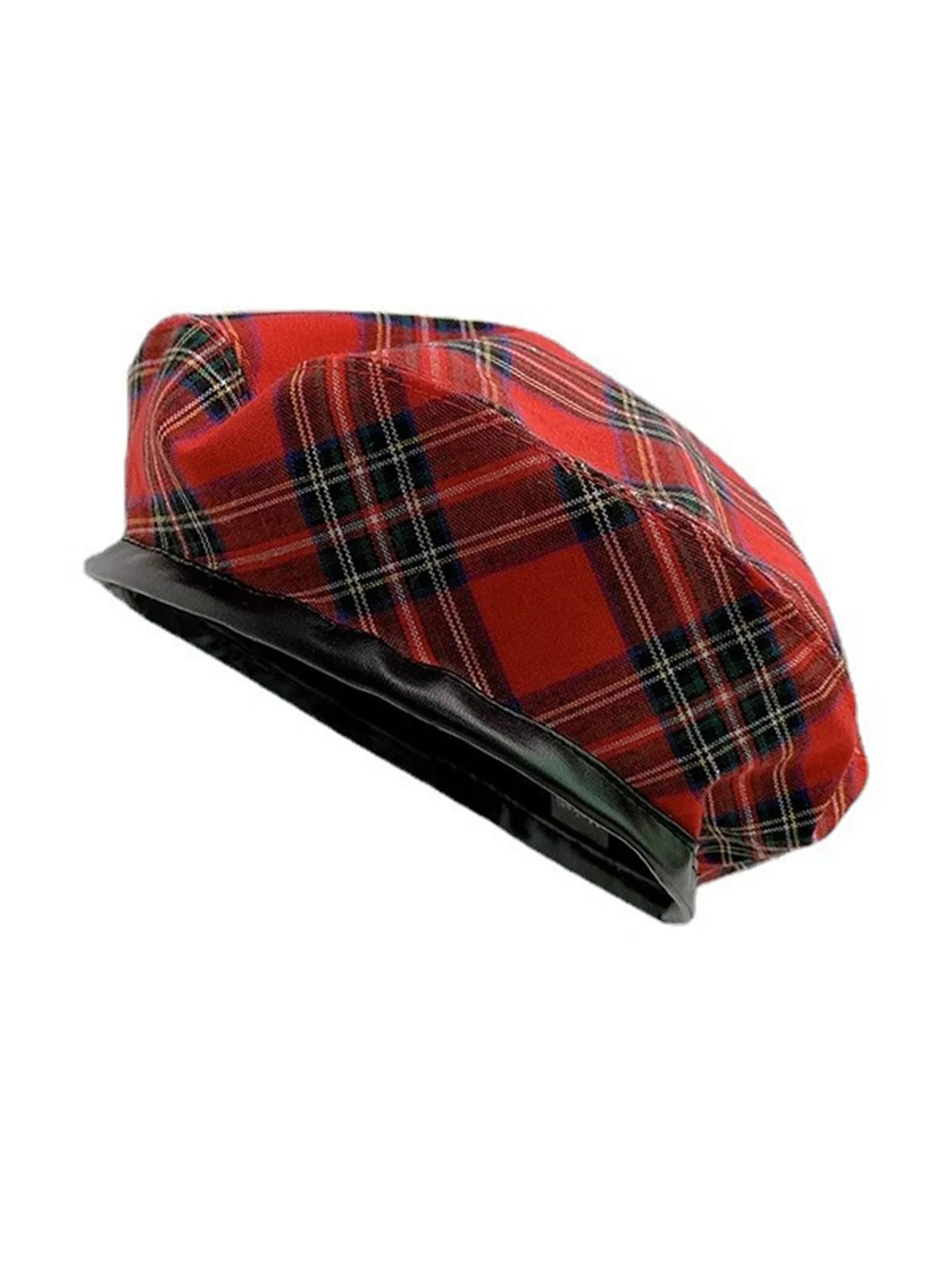 Retro Weihnachten Scottish Plaid Baumwolle Berets - Image 5