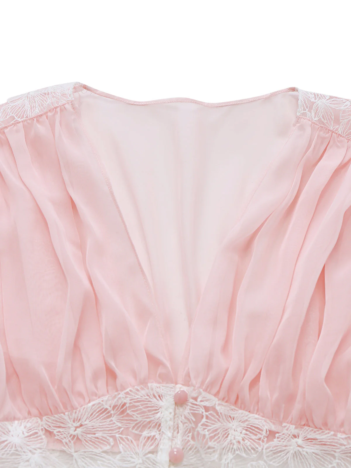 Rosa 1930er Netz Plissiertes Spitze Taille Nachtwäsche - Image 6