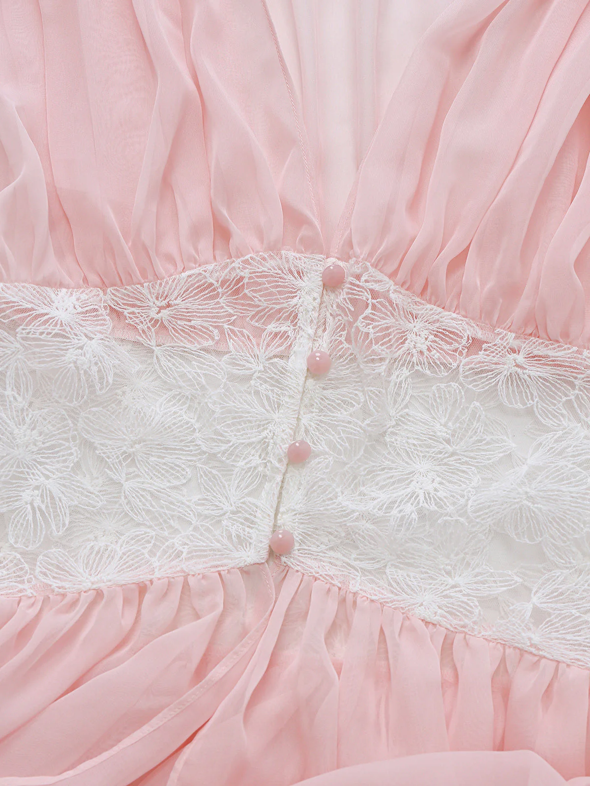 Rosa 1930er Netz Plissiertes Spitze Taille Nachtwäsche - Image 7