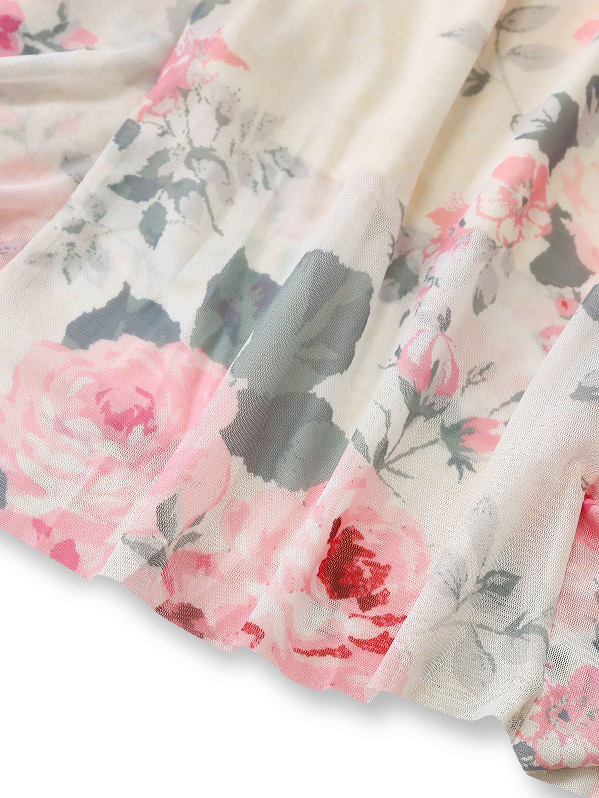 Rosa 1930er Slip 3D Blumen Rüschen Netz Maxi Kleid - Image 5
