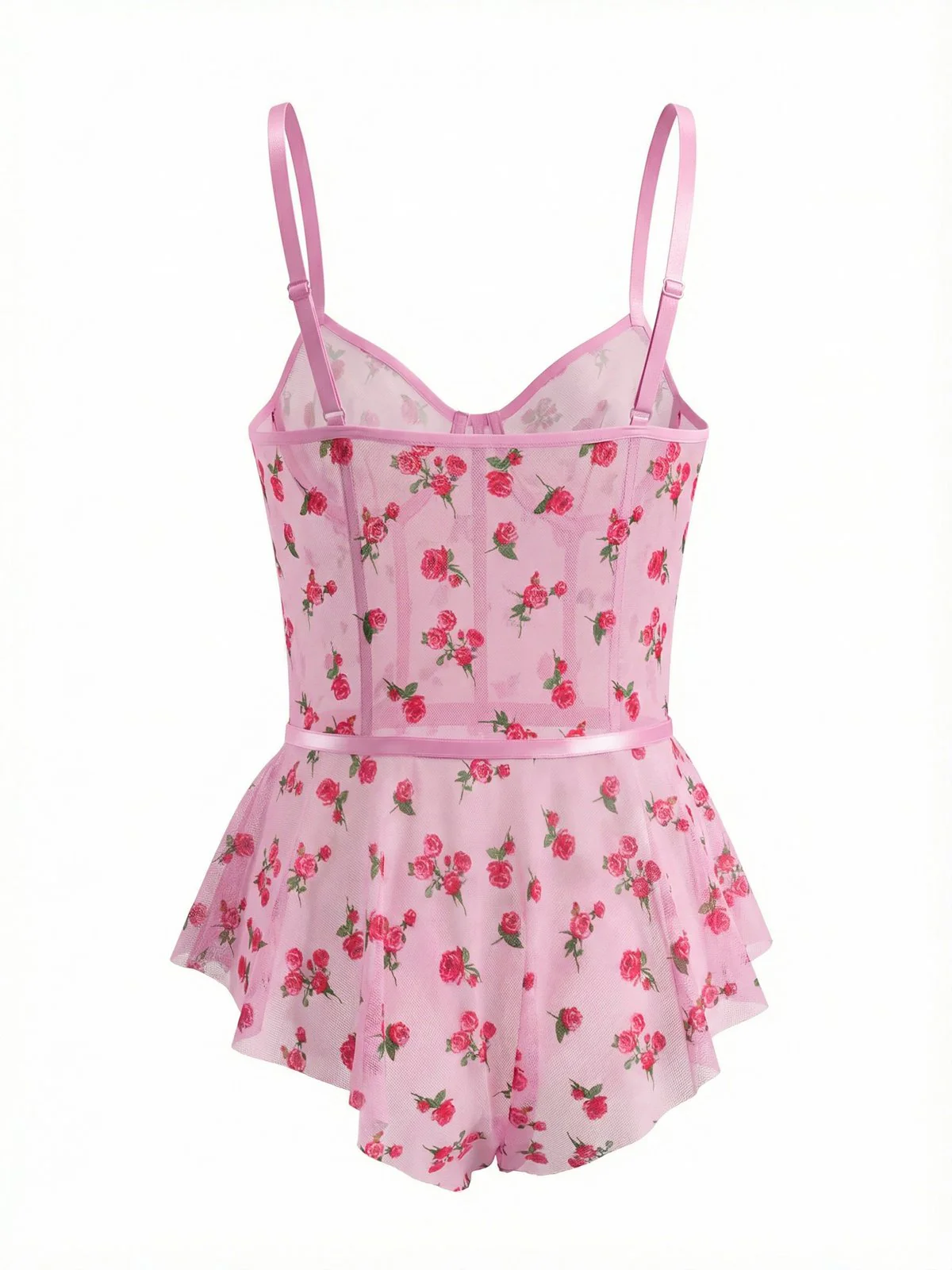 Rosa 1930er Slip Rosen Bogen Spitze Nachtwäsche - Image 6