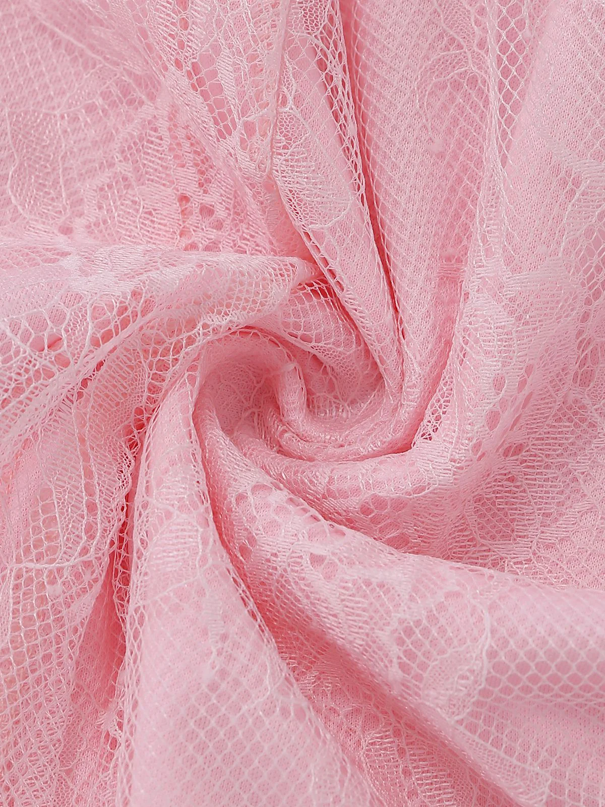 Rosa 1940er Blumen Spitze Spaghetti-Strap Maxi Kleid - Image 6