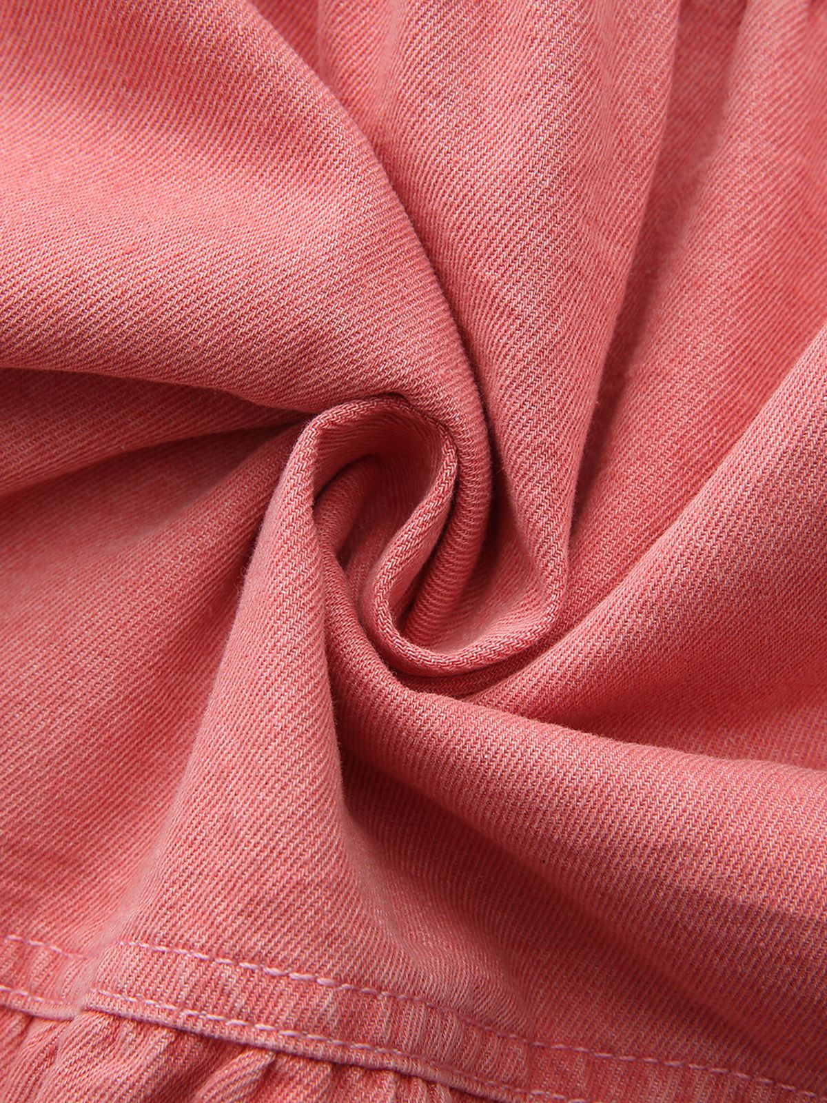Rosa 1940er Denim Durchgeknöpft Gestuft Maxi Rock - Image 6