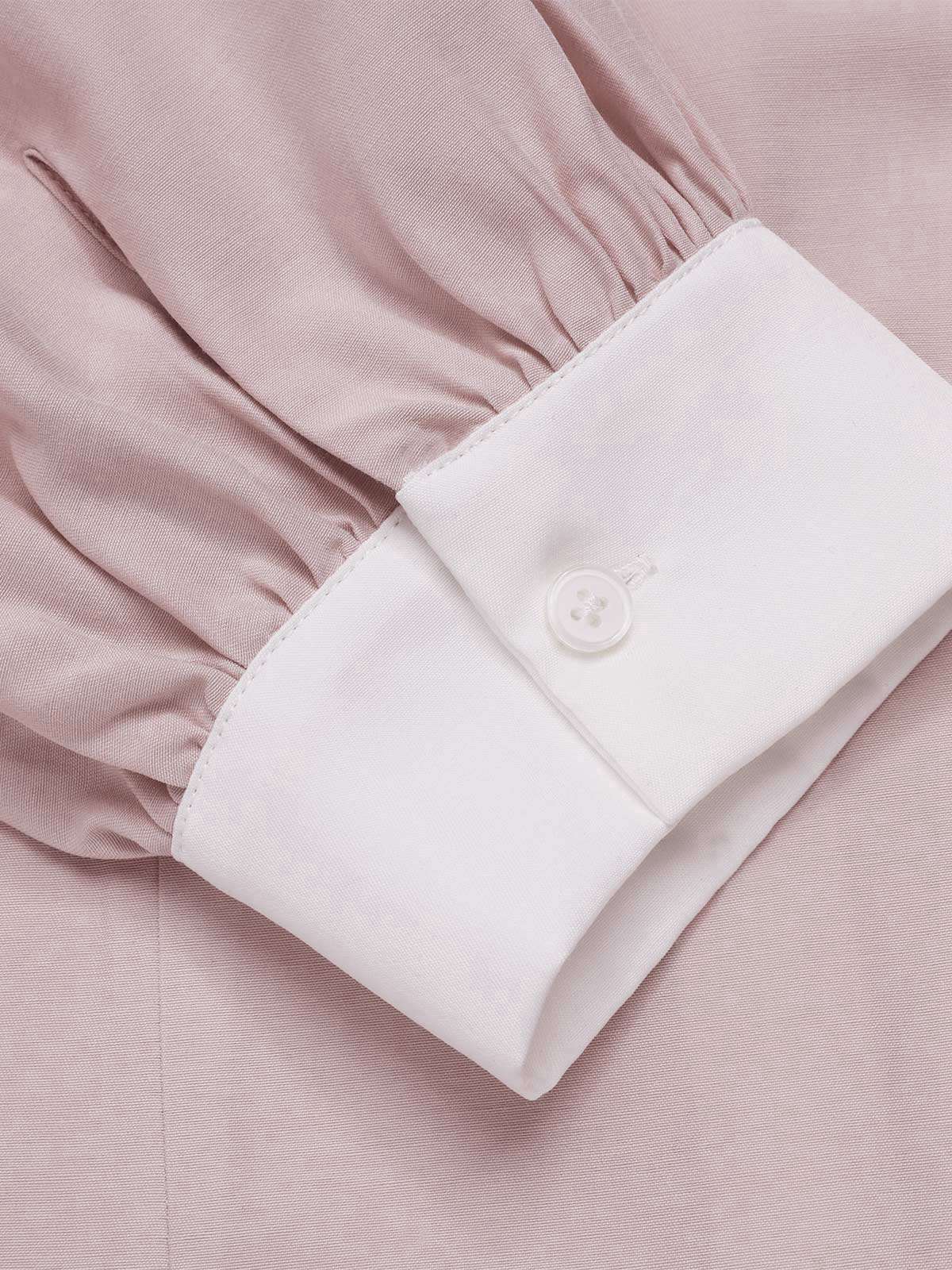 Rosa 1940er Farbblock Peter Pan Kragen Bluse - Image 5