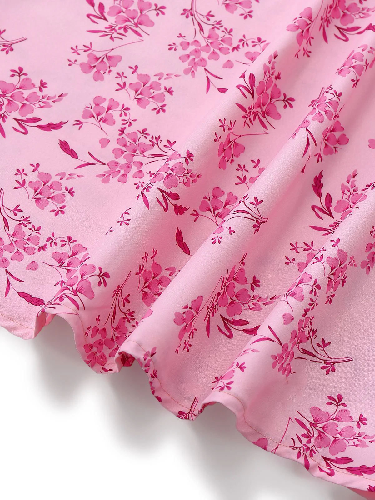 Rosa 1940er Quadratischer Ausschnitt Puffärmel Blumen Kleid - Image 6