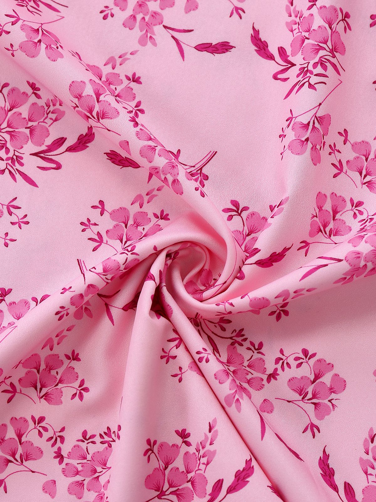 Rosa 1940er Quadratischer Ausschnitt Puffärmel Blumen Kleid - Image 7