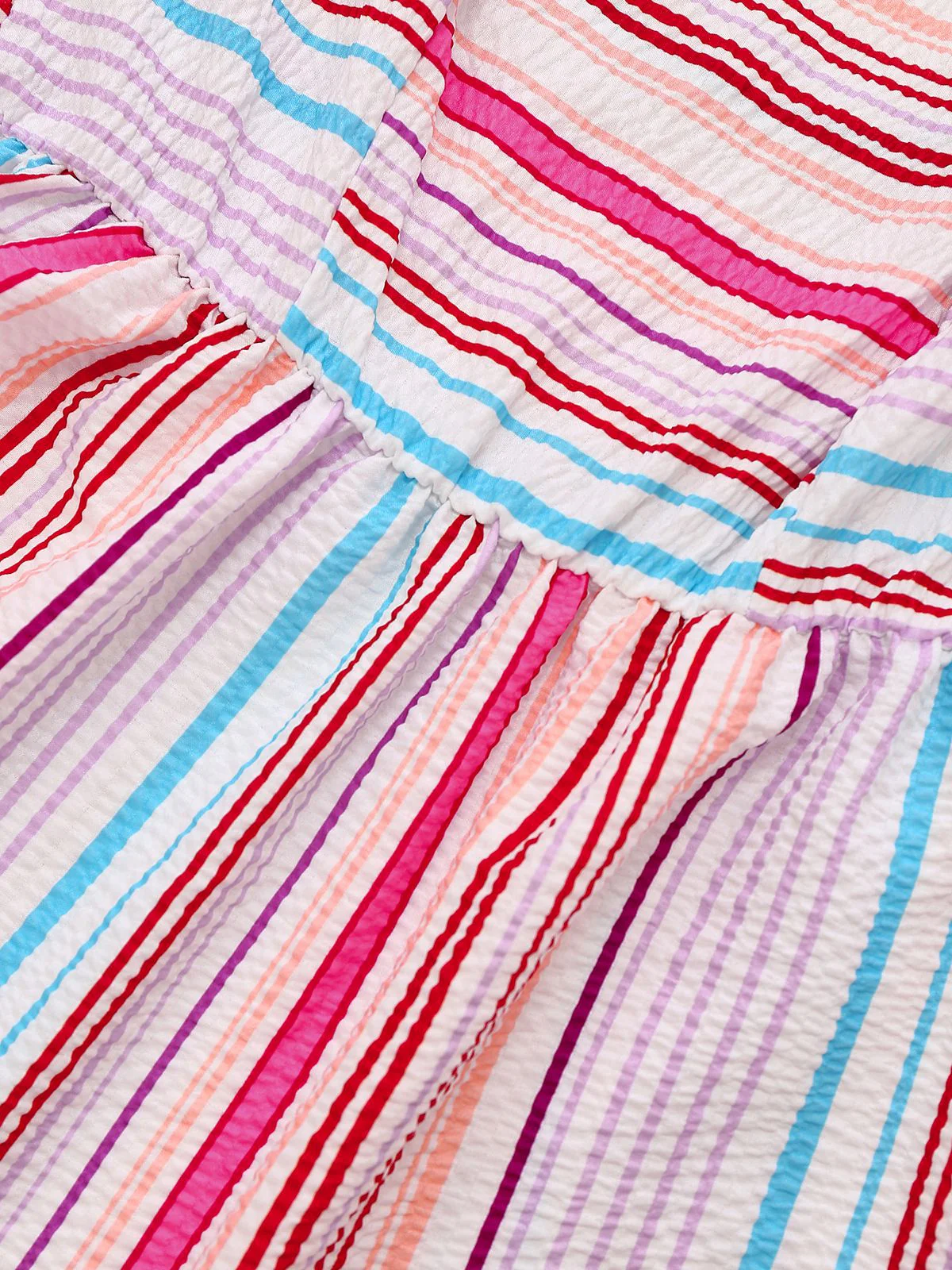Rosa 1940er Regenbogen Streifen Spaghetti Träger Kleid - Image 4