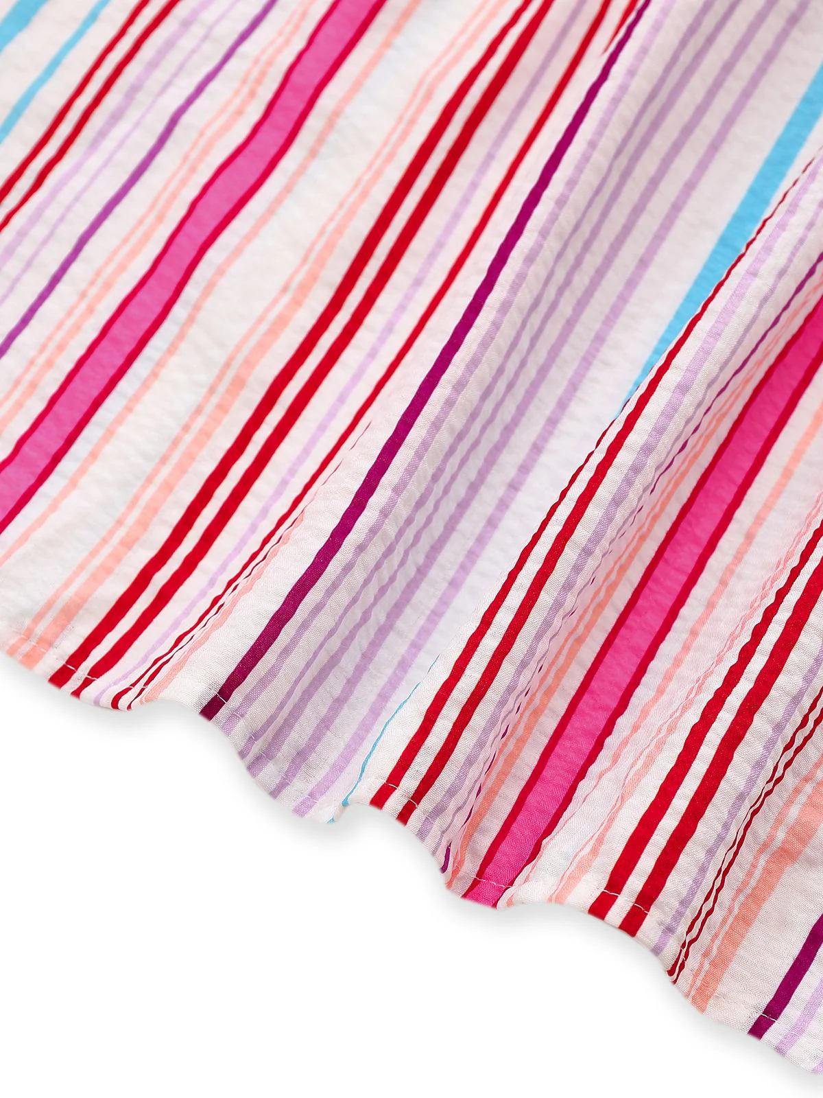 Rosa 1940er Regenbogen Streifen Spaghetti Träger Kleid - Image 5